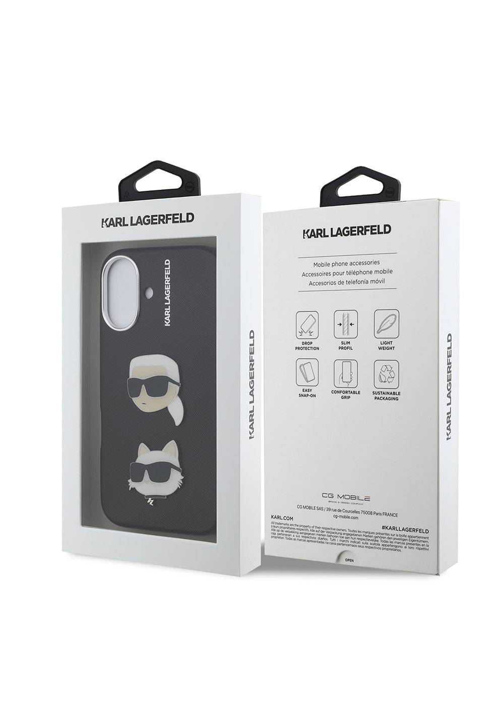 Apple iPhone 16 Kılıf Karl Lagerfeld Orijinal Lisanslı K&C Heads Pin Kapak