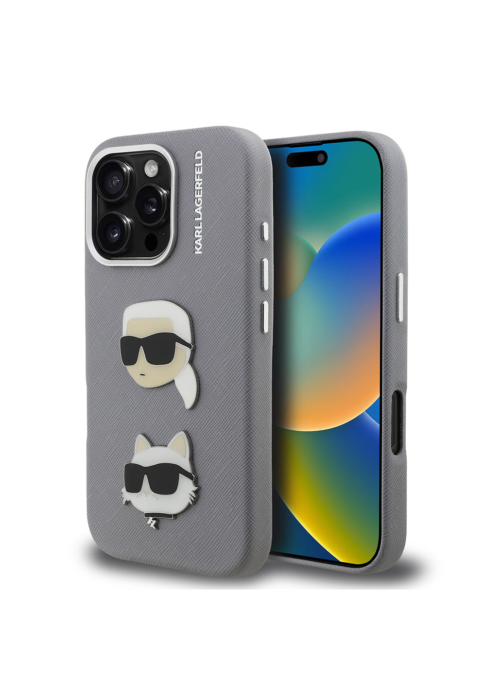 Apple iPhone 16 Pro Kılıf Karl Lagerfeld Orijinal Lisanslı K&C Heads Pin Kapak