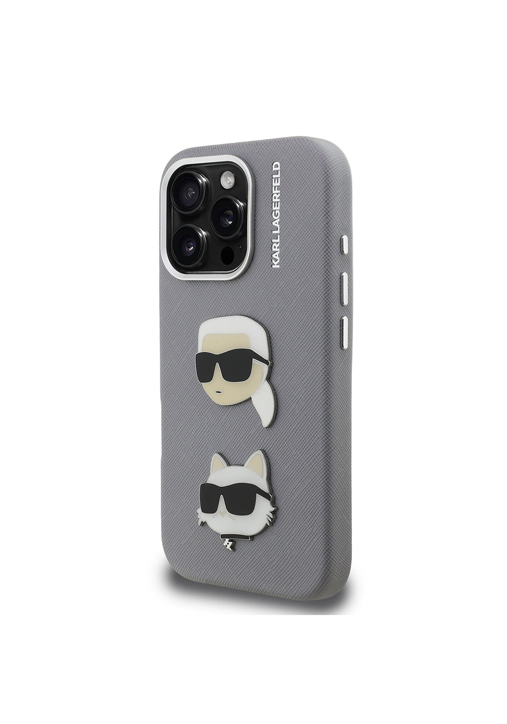 Apple iPhone 16 Pro Kılıf Karl Lagerfeld Orijinal Lisanslı K&C Heads Pin Kapak