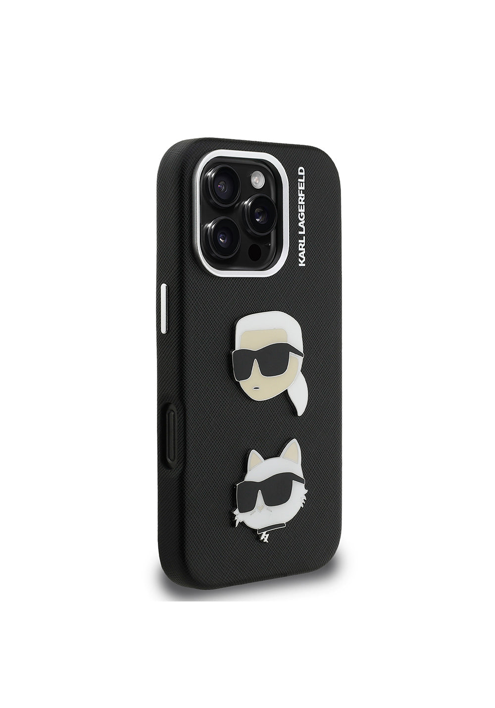 Apple iPhone 16 Pro Kılıf Karl Lagerfeld Orijinal Lisanslı K&C Heads Pin Kapak