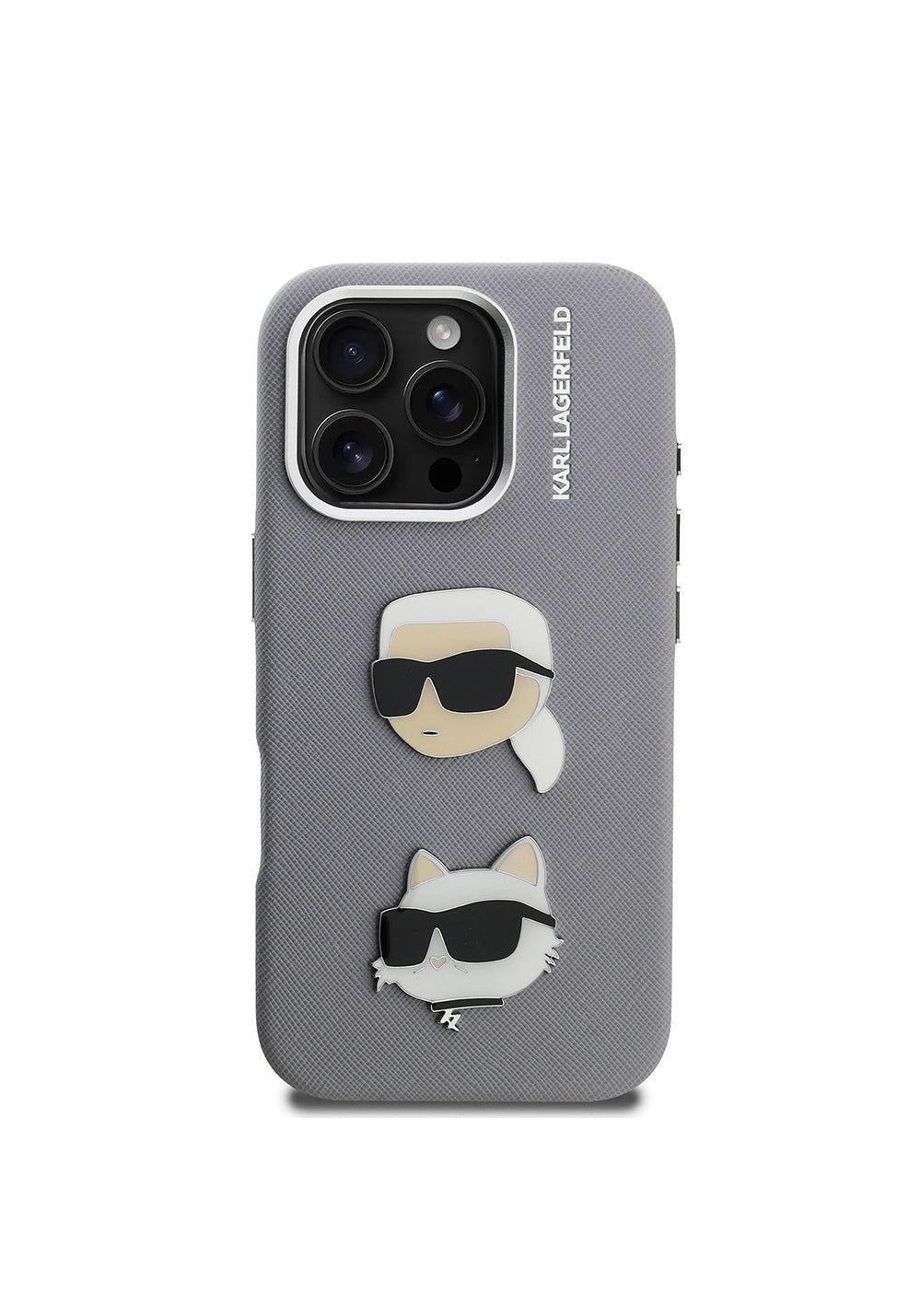 Apple iPhone 16 Pro Max Kılıf Karl Lagerfeld Orijinal Lisanslı K&C Heads Pin Kapak