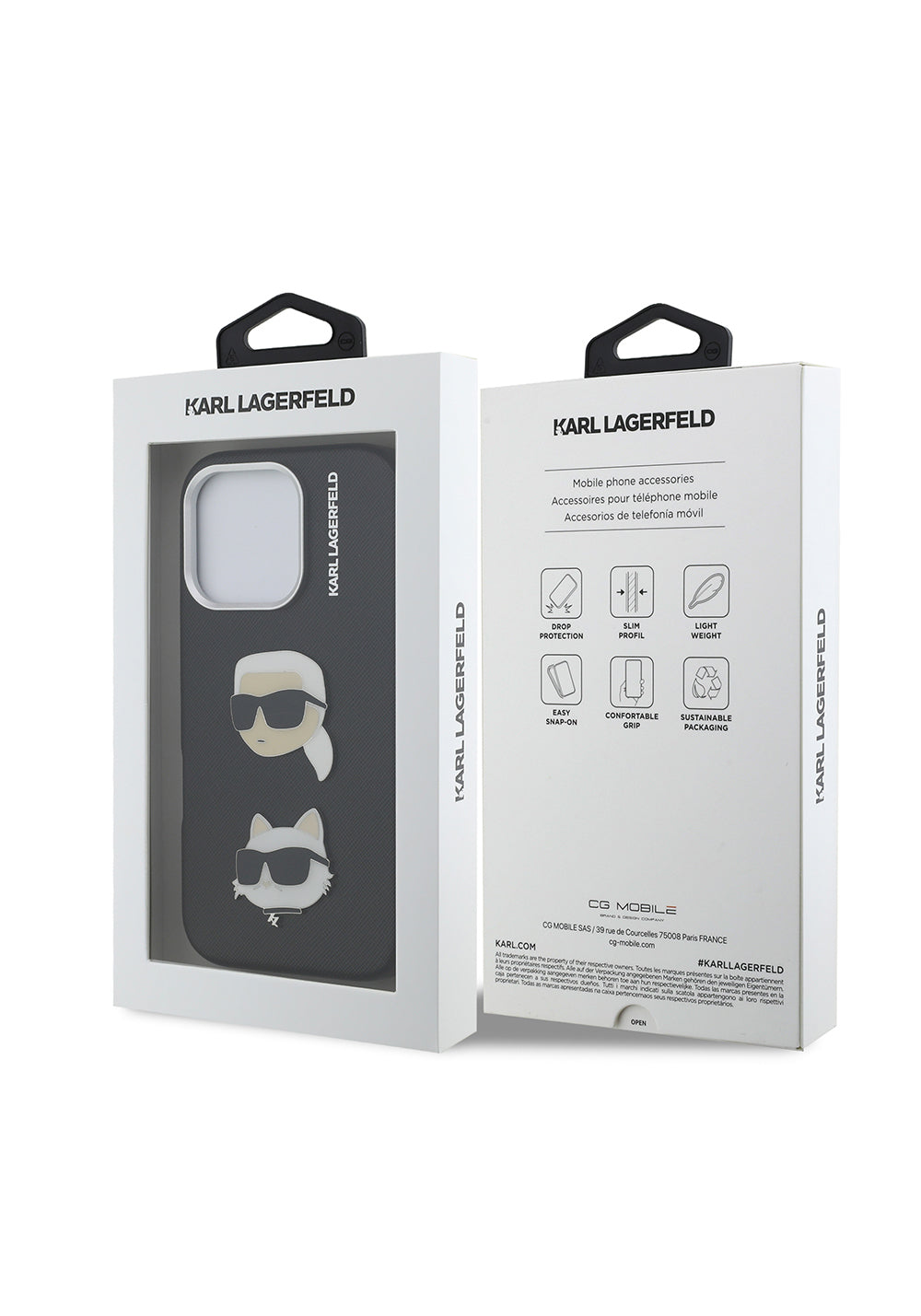 Apple iPhone 16 Pro Max Kılıf Karl Lagerfeld Orijinal Lisanslı K&C Heads Pin Kapak