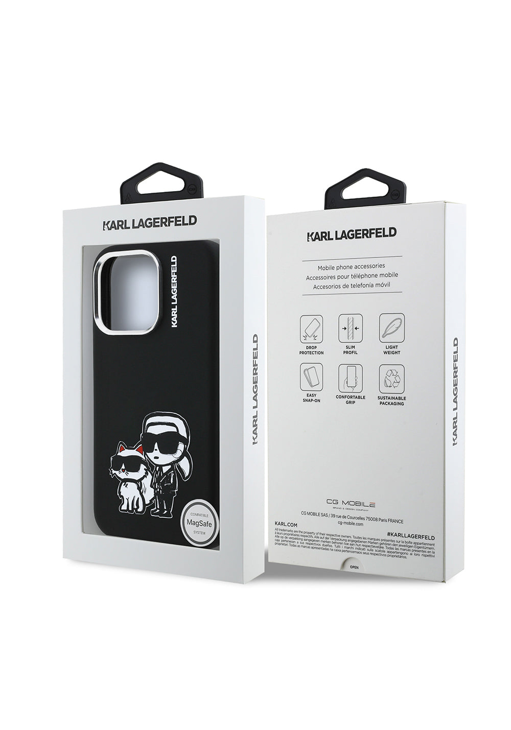Apple iPhone 16 Pro Max Kılıf Karl Lagerfeld Orijinal Lisanslı Karl & Choupette Sketch Logo Sililkon Kapak
