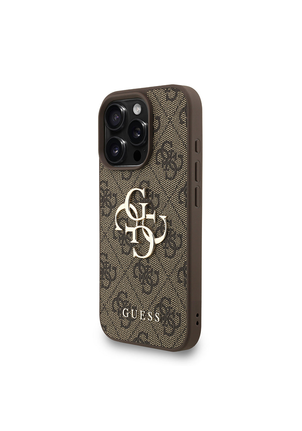 Apple iPhone 16 Pro Kılıf Guess Orijinal Lisanslı PU Deri Bilek Askı İpli Metal Büyük 4G ve Yazı Logolu Kapak