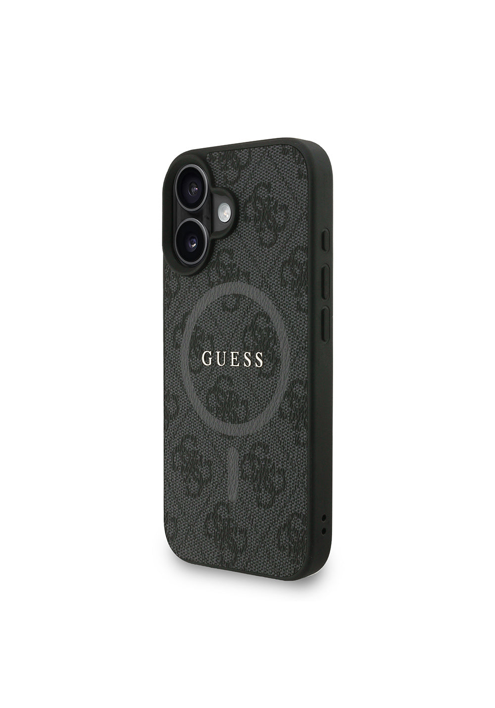 Apple iPhone 16 Kılıf Guess Orijinal Lisanslı Manyetik Şarj Uyumlu PU Deri Bilek Askı İpli Yazı Logolu Kapak