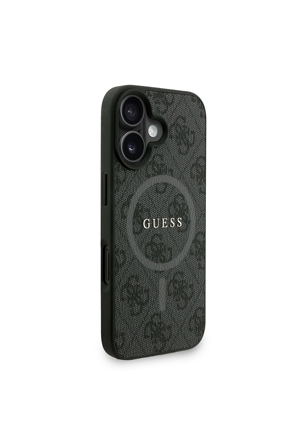 Apple iPhone 16 Kılıf Guess Orijinal Lisanslı Manyetik Şarj Uyumlu PU Deri Bilek Askı İpli Yazı Logolu Kapak