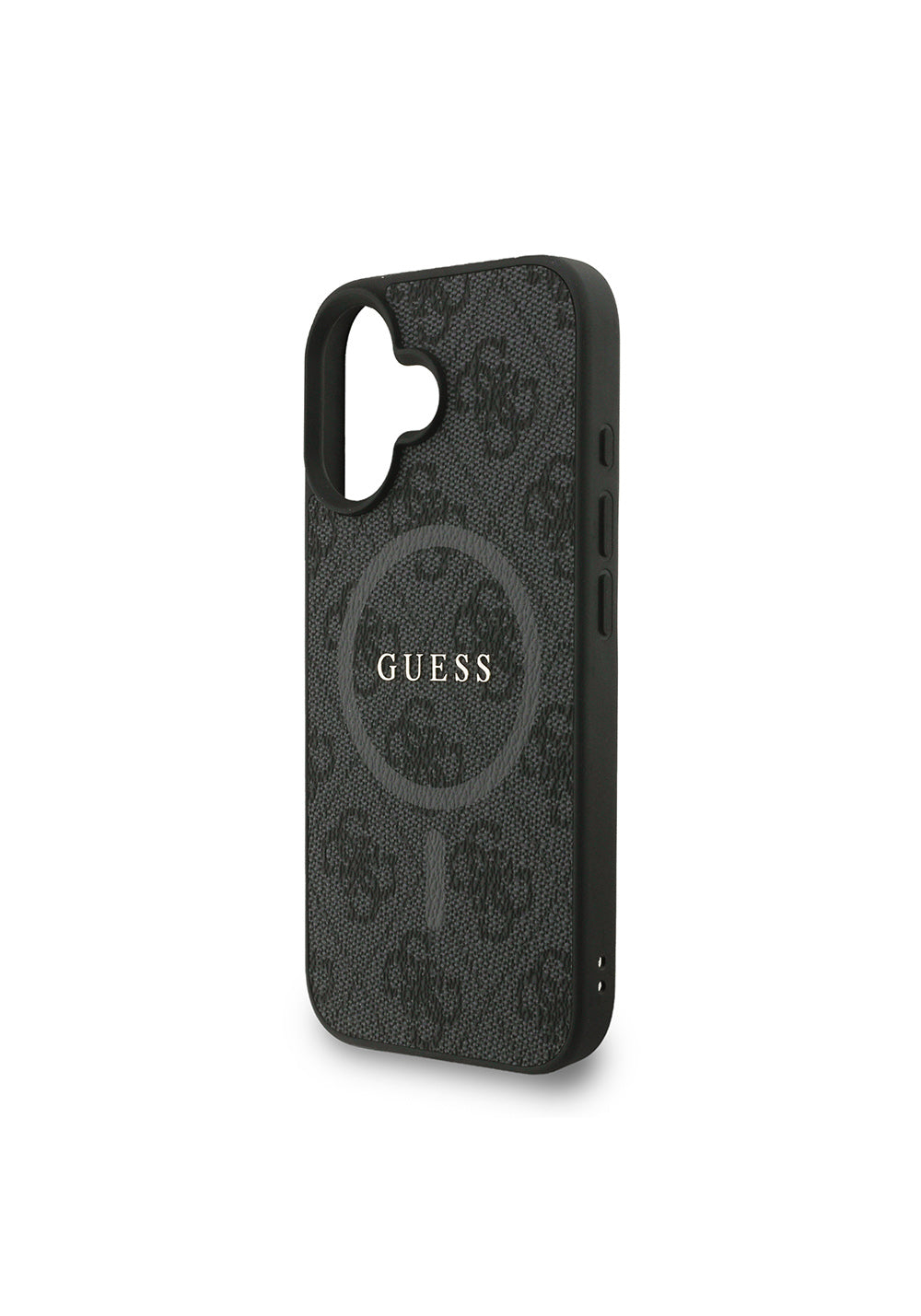 Apple iPhone 16 Kılıf Guess Orijinal Lisanslı Manyetik Şarj Uyumlu PU Deri Bilek Askı İpli Yazı Logolu Kapak