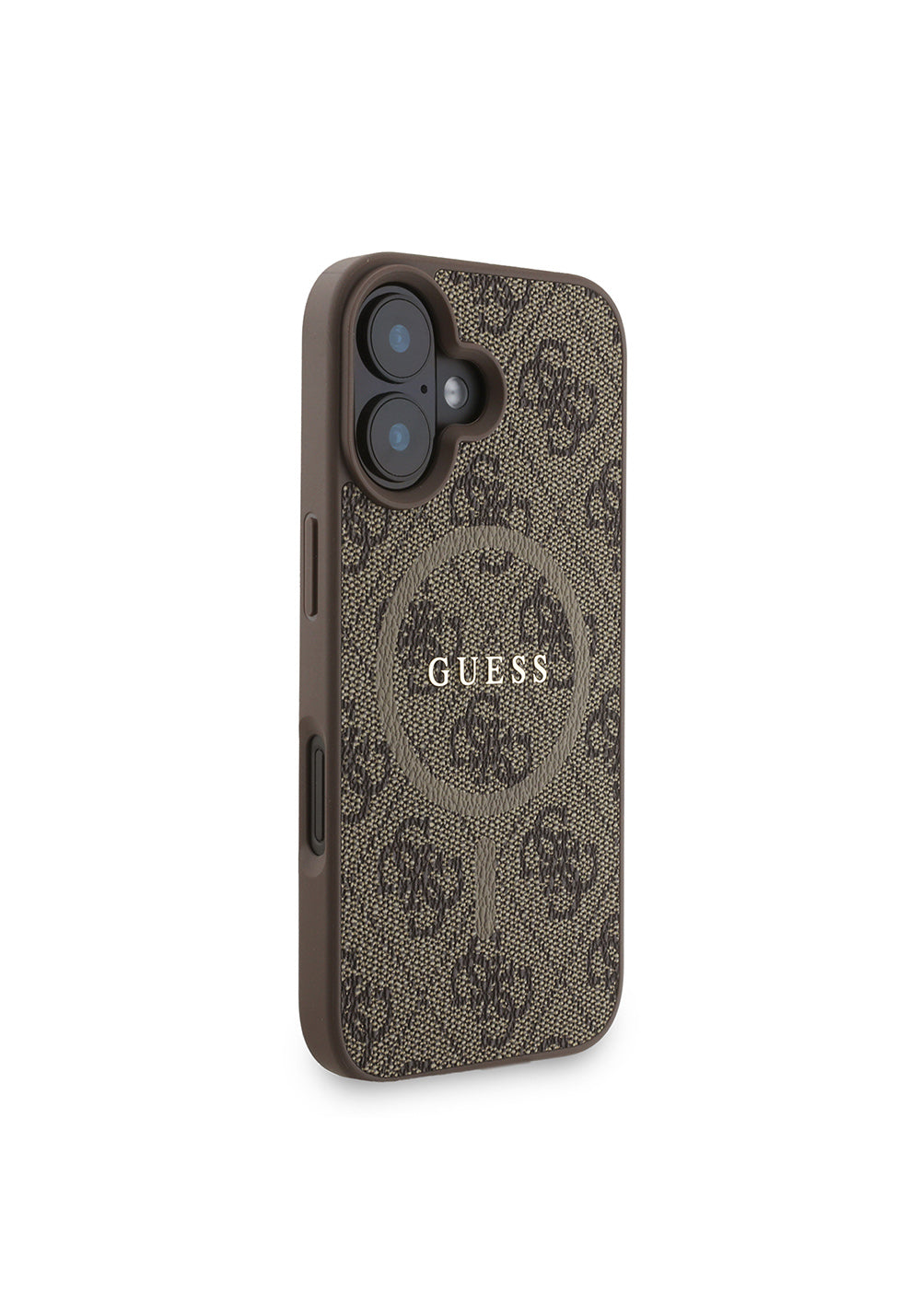 Apple iPhone 16 Kılıf Guess Orijinal Lisanslı Manyetik Şarj Uyumlu PU Deri Bilek Askı İpli Yazı Logolu Kapak