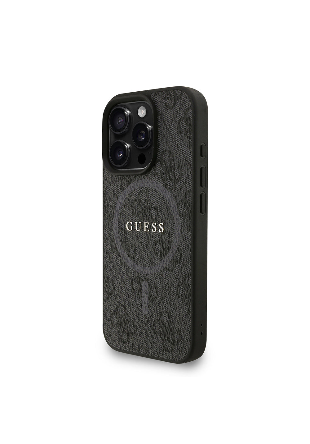 Apple iPhone 16 Pro Max Kılıf Guess Orijinal Lisanslı Manyetik Şarj Uyumlu PU Deri Bilek Askı İpli Yazı Logolu Kapak