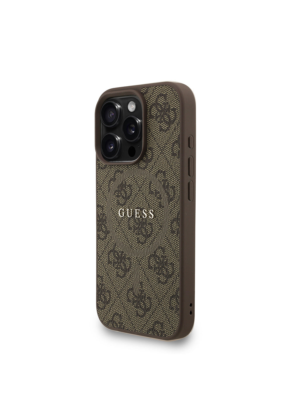 Apple iPhone 16 Pro Max Kılıf Guess Orijinal Lisanslı Manyetik Şarj Uyumlu PU Deri Bilek Askı İpli Yazı Logolu Kapak
