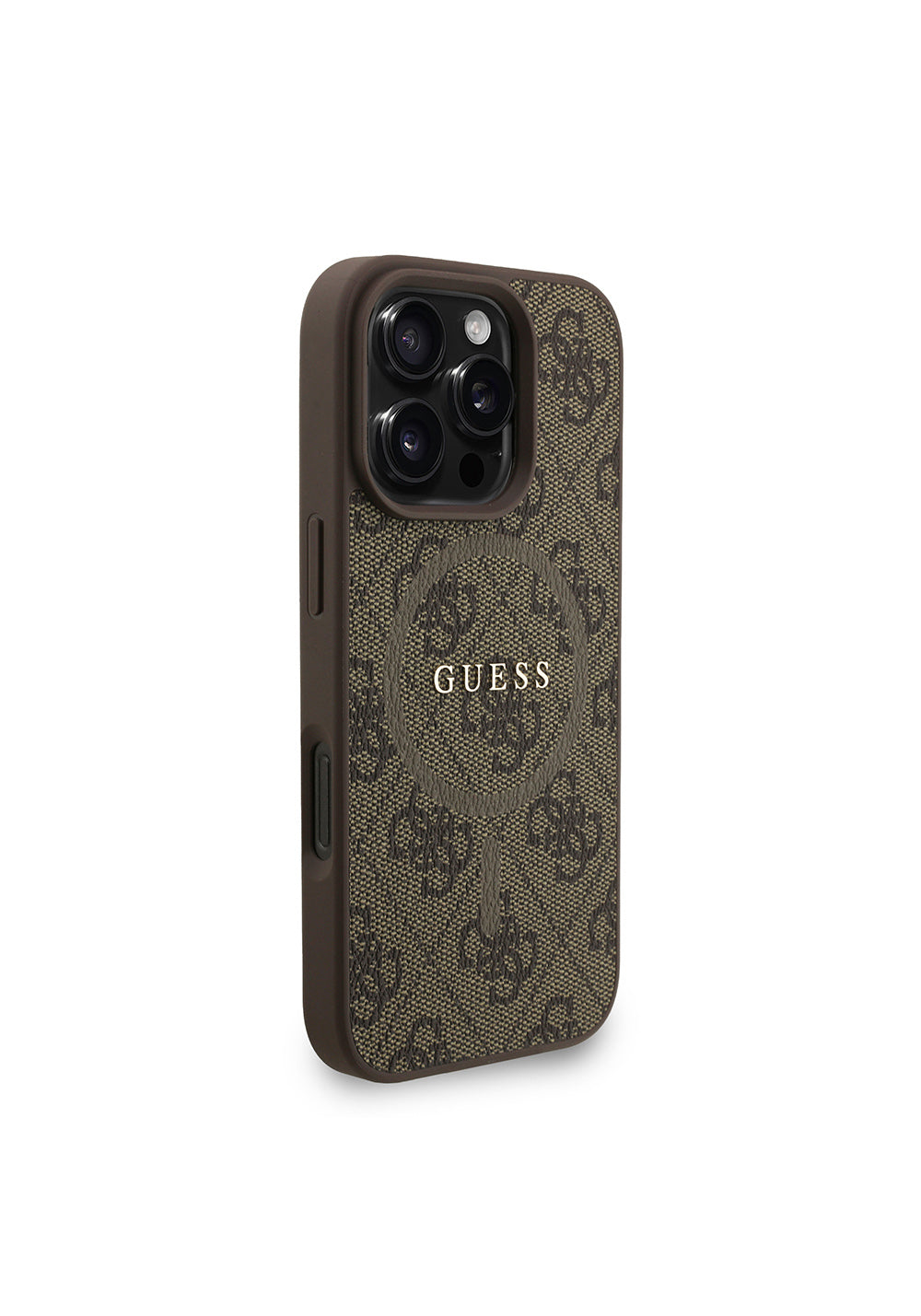 Apple iPhone 16 Pro Max Kılıf Guess Orijinal Lisanslı Manyetik Şarj Uyumlu PU Deri Bilek Askı İpli Yazı Logolu Kapak
