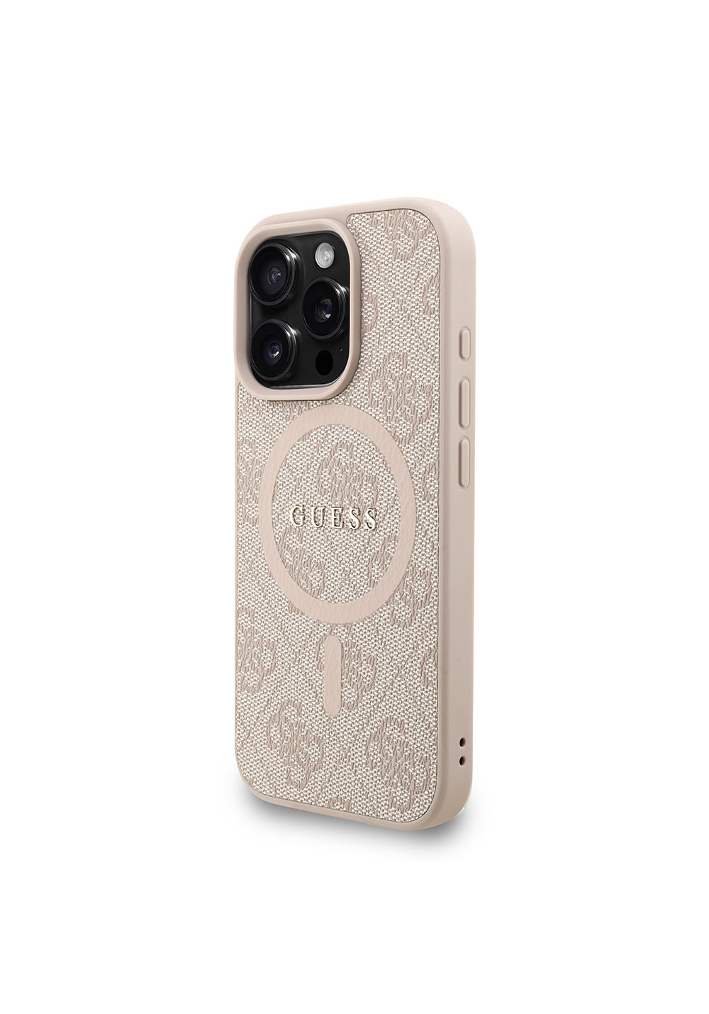 Apple iPhone 16 Pro Max Kılıf Guess Orijinal Lisanslı Manyetik Şarj Uyumlu PU Deri Bilek Askı İpli Yazı Logolu Kapak