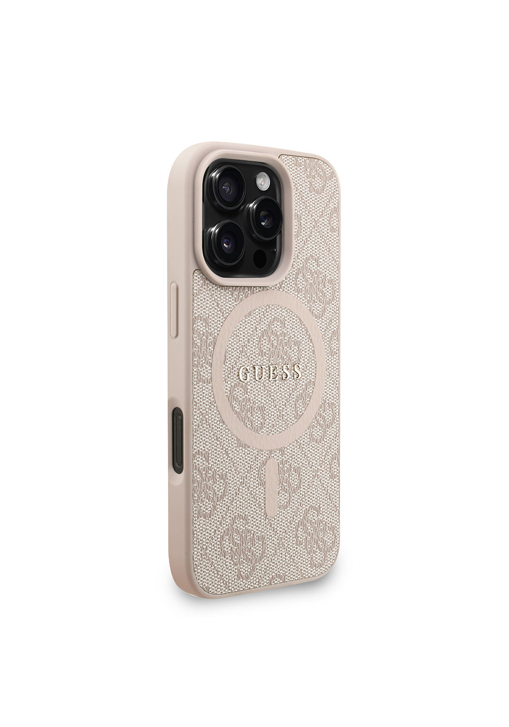 Apple iPhone 16 Pro Max Kılıf Guess Orijinal Lisanslı Manyetik Şarj Uyumlu PU Deri Bilek Askı İpli Yazı Logolu Kapak