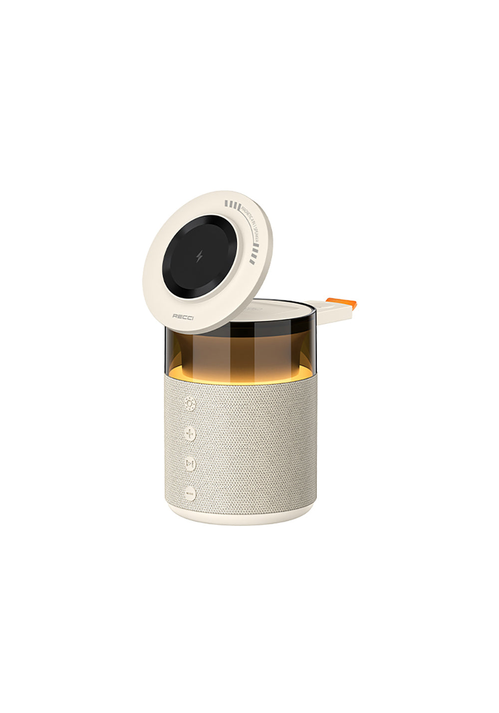 Recci RCW-51 Kablosuz Şarj Standı Ambiyans Işıklı Bluetooth Speaker Hoparlör Özellikli
