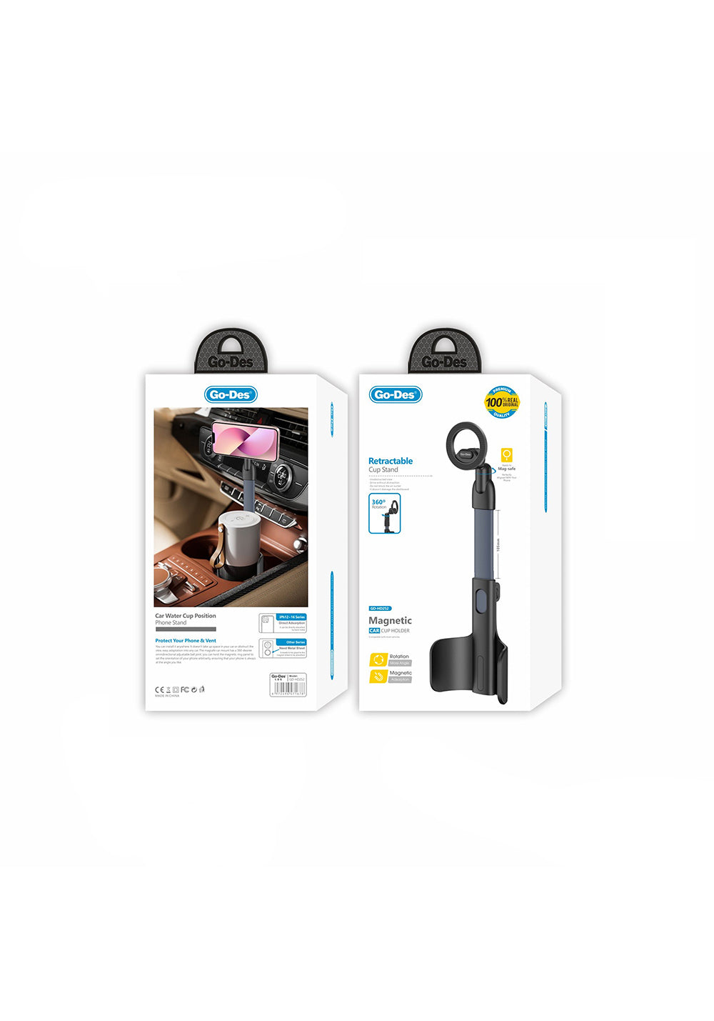 Go Des GD-HD252 360 Derece Dönebilen Magnetik Araç Telefon Tutucu