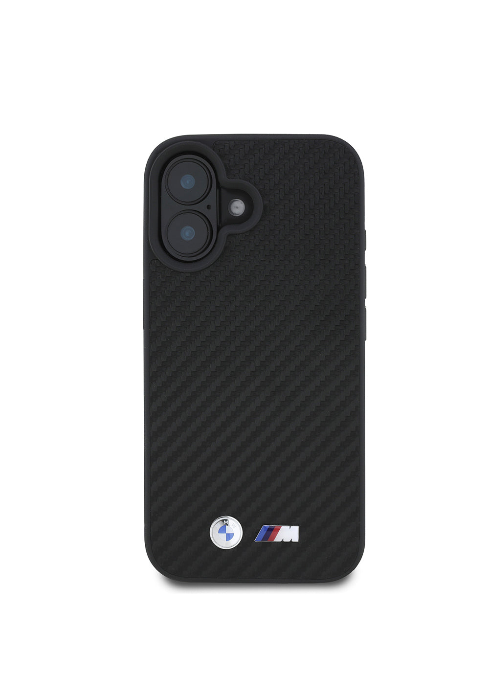 Apple iPhone 16 Kılıf BMW Orijinal Lisanslı Karbon Fiber Tasarımlı ve Metal Logolu PU Deri Kapak
