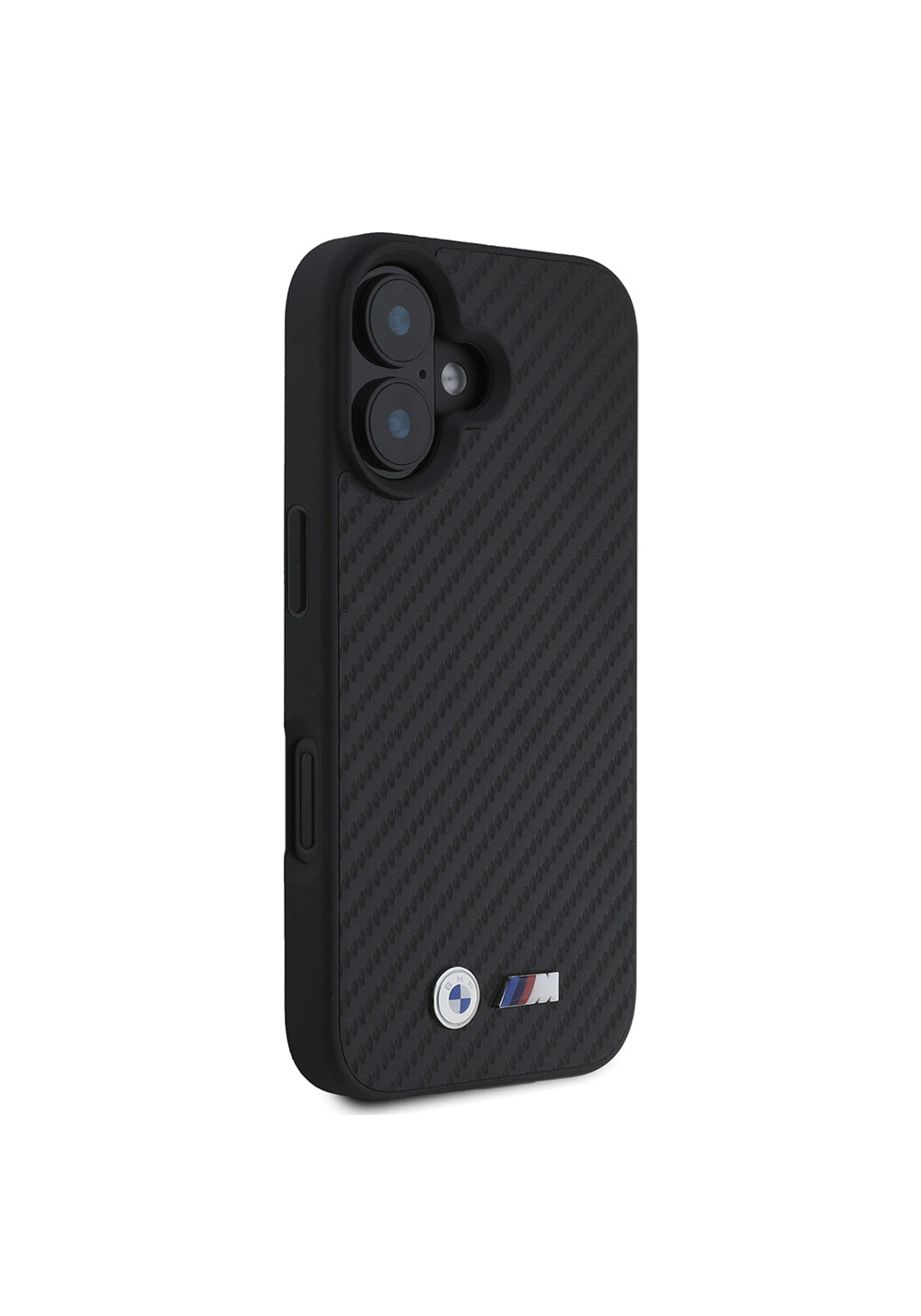 Apple iPhone 16 Kılıf BMW Orijinal Lisanslı Karbon Fiber Tasarımlı ve Metal Logolu PU Deri Kapak