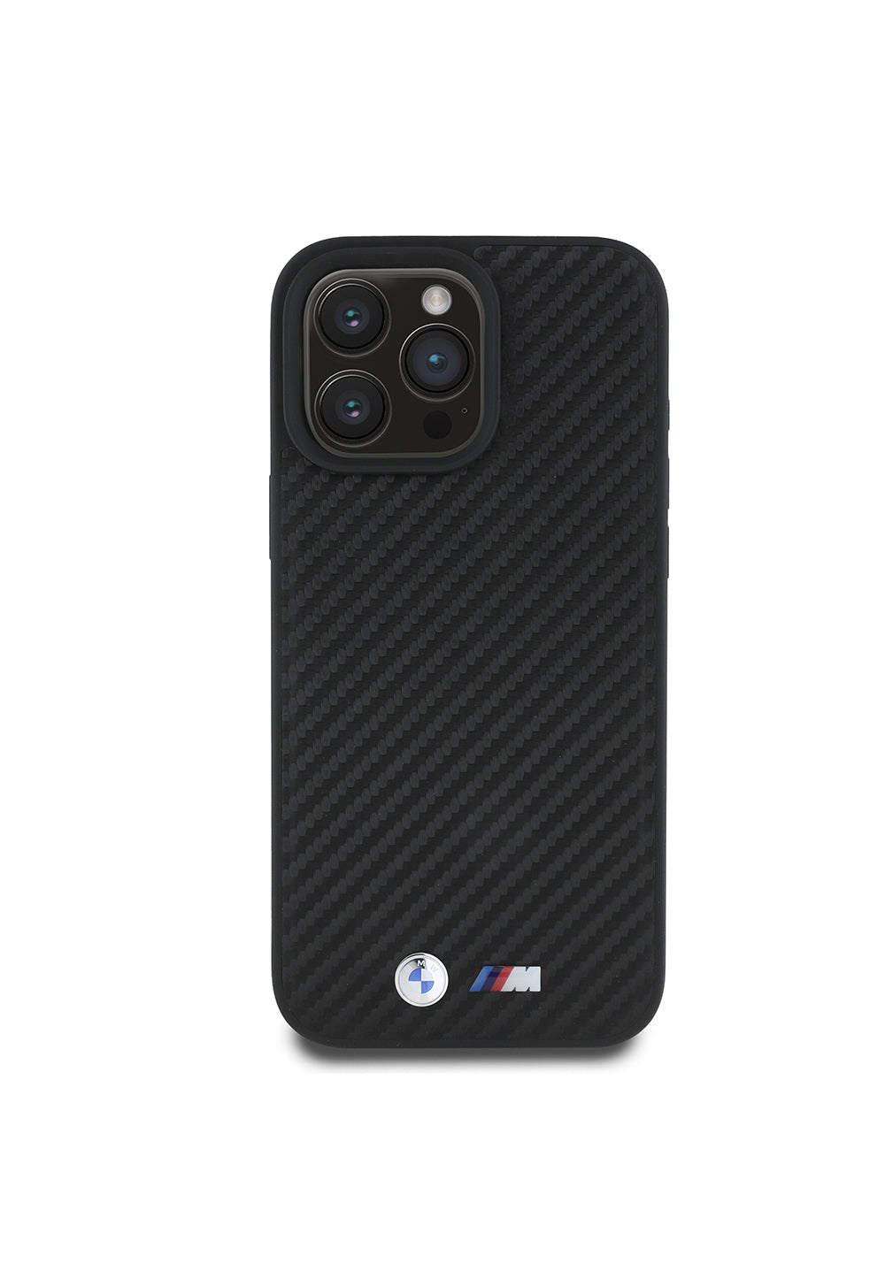 Apple iPhone 16 Pro Max Kılıf BMW Orijinal Lisanslı Karbon Fiber Tasarımlı ve Metal Logolu PU Deri Kapak