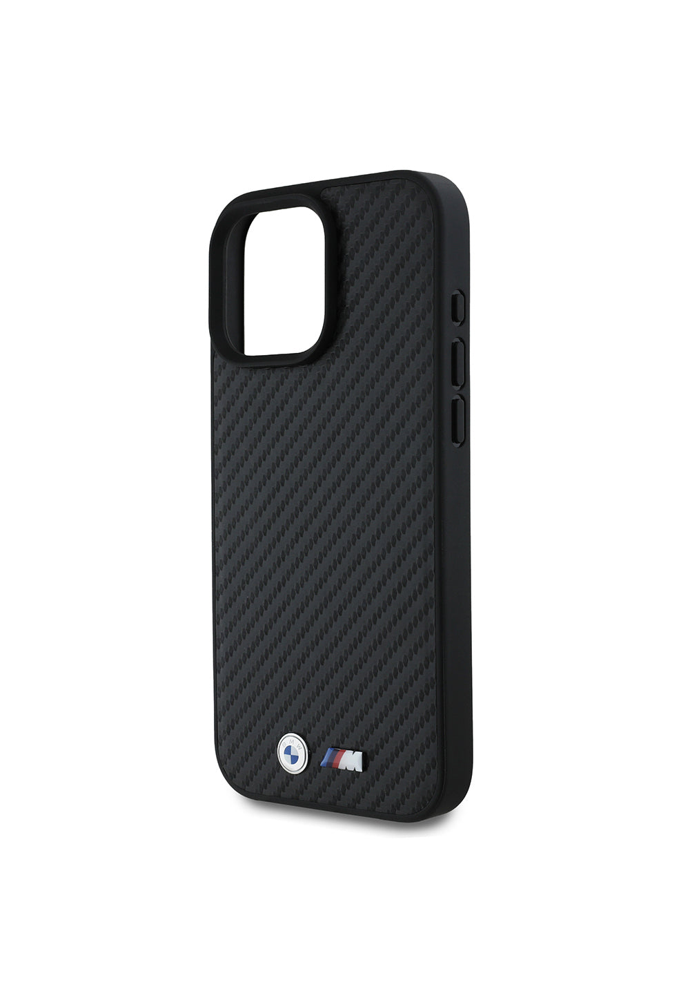 Apple iPhone 16 Pro Max Kılıf BMW Orijinal Lisanslı Karbon Fiber Tasarımlı ve Metal Logolu PU Deri Kapak