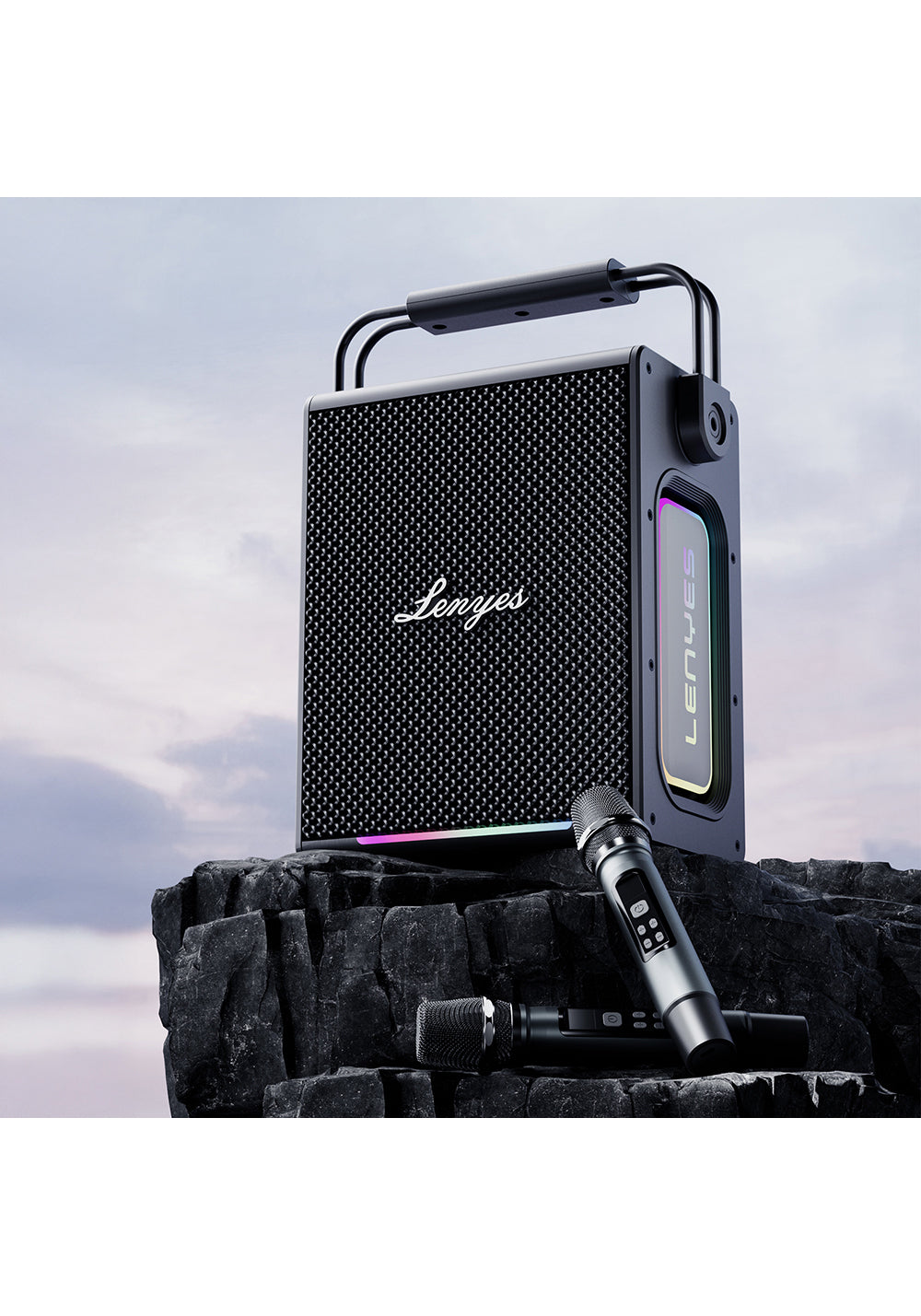 Lenyes Titan 1 Serisi RGB Işıklı Çift Mikrofonlu Bluetooth Speaker Hoparlör v5.3 5000mAh