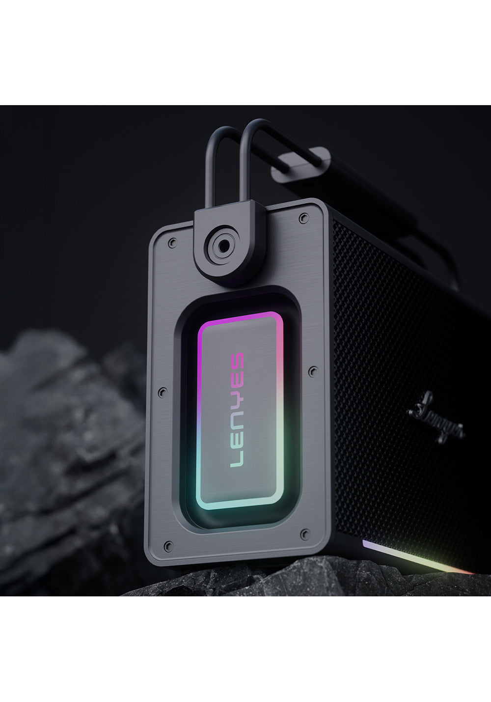 Lenyes Titan 2 Serisi RGB Işıklı Çİft Mikrofonlu Taşınabilir TWS Bluetooth Speaker Hoparlör v5.3 5000mAh