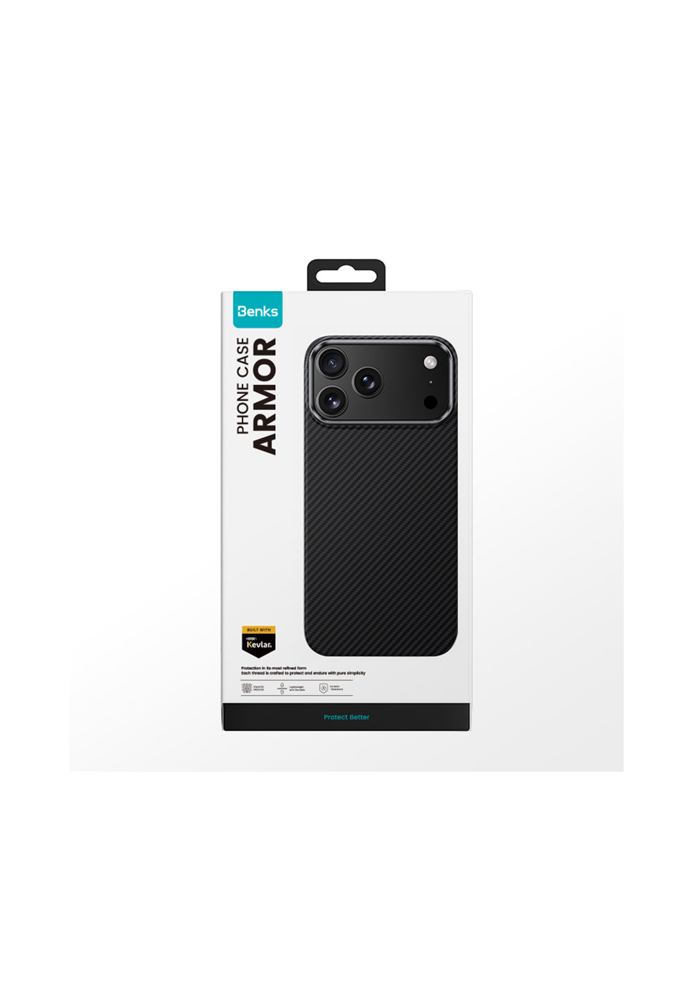 Apple iPhone 17 Pro Kılıf Benks Manyetik Şarj Uyumlu Metal Kamera Çerçeveli Magnetik ArmorAir 600D Kevlar Karbon Fiber Kapak