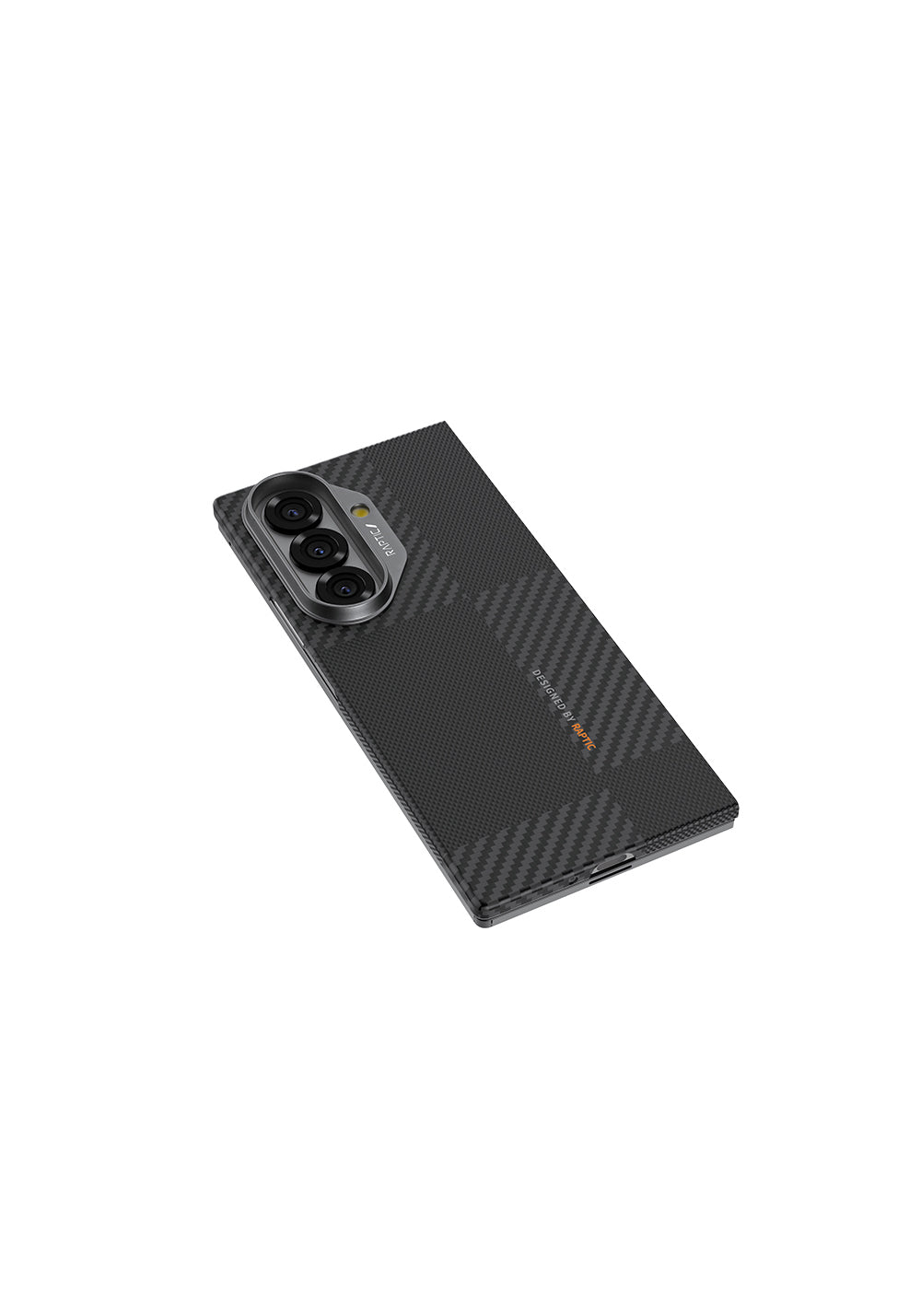 Galaxy Z Fold 7 Kılıf Manyetik Şarj Uyumlu 600D Metal Kamera Çerçeveli Raptic Aramid Karbon Fiber Geotik Serisi Kapak