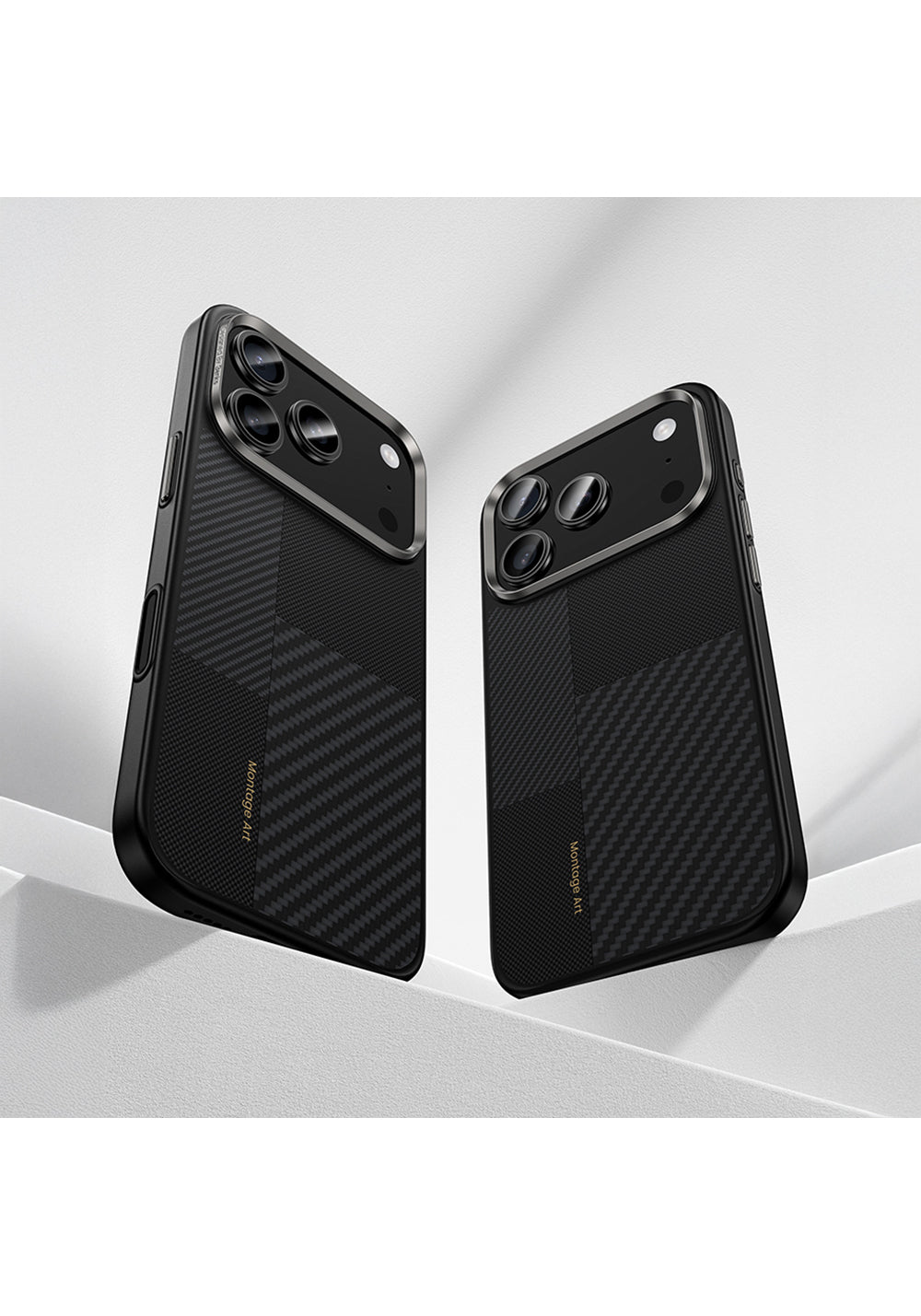 Apple iPhone 17 Pro Max Kılıf Manyetik Şarj Uyumlu Karbon Fiber Benks Montage Hybrid ArmorPro Kevlar Kapak