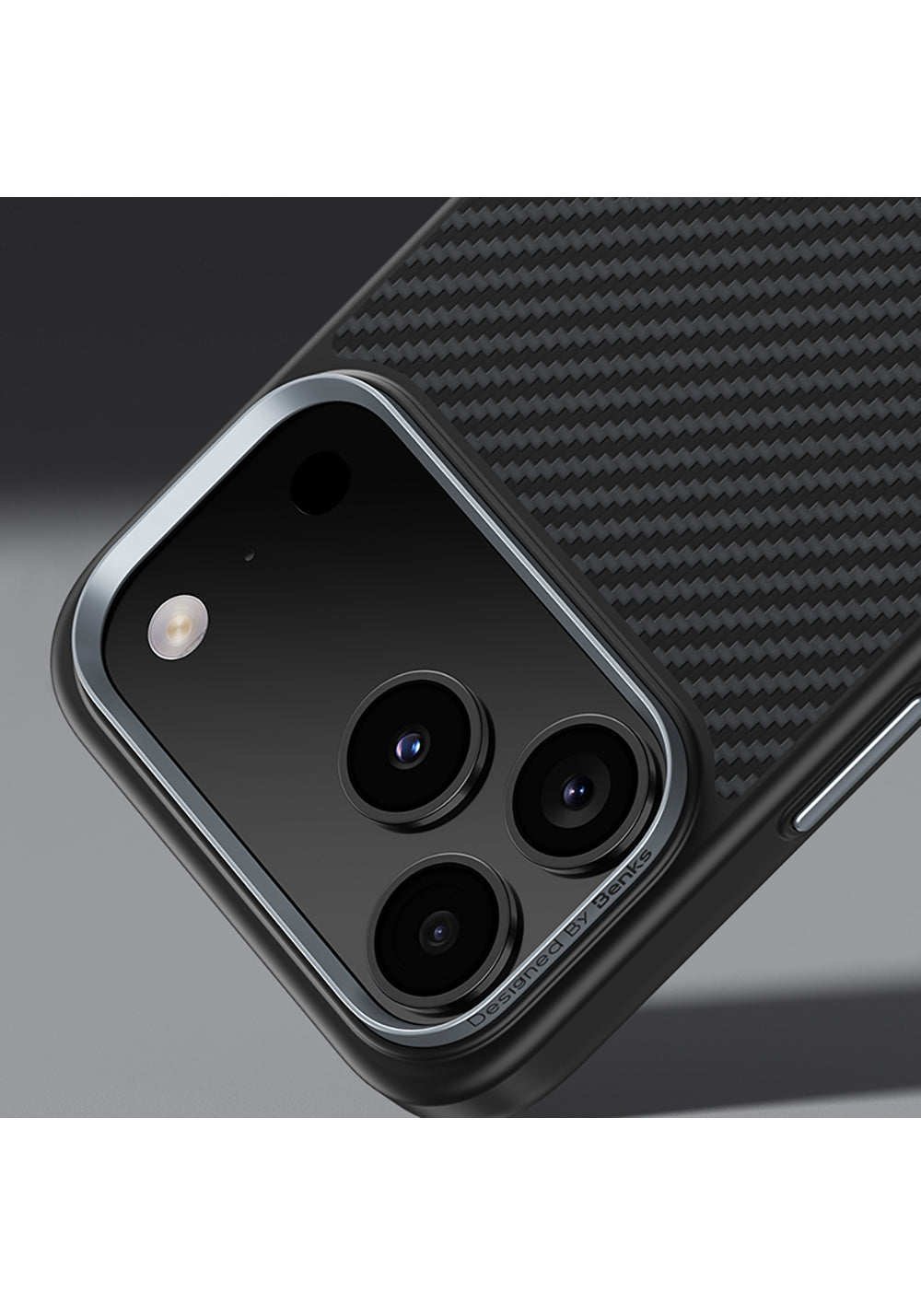 Apple iPhone 17 Air Kılıf Karbon Fiber Manyetik Şarj Uyumlu Benks Hybrid ArmorPro 600D Kevlar Kapak
