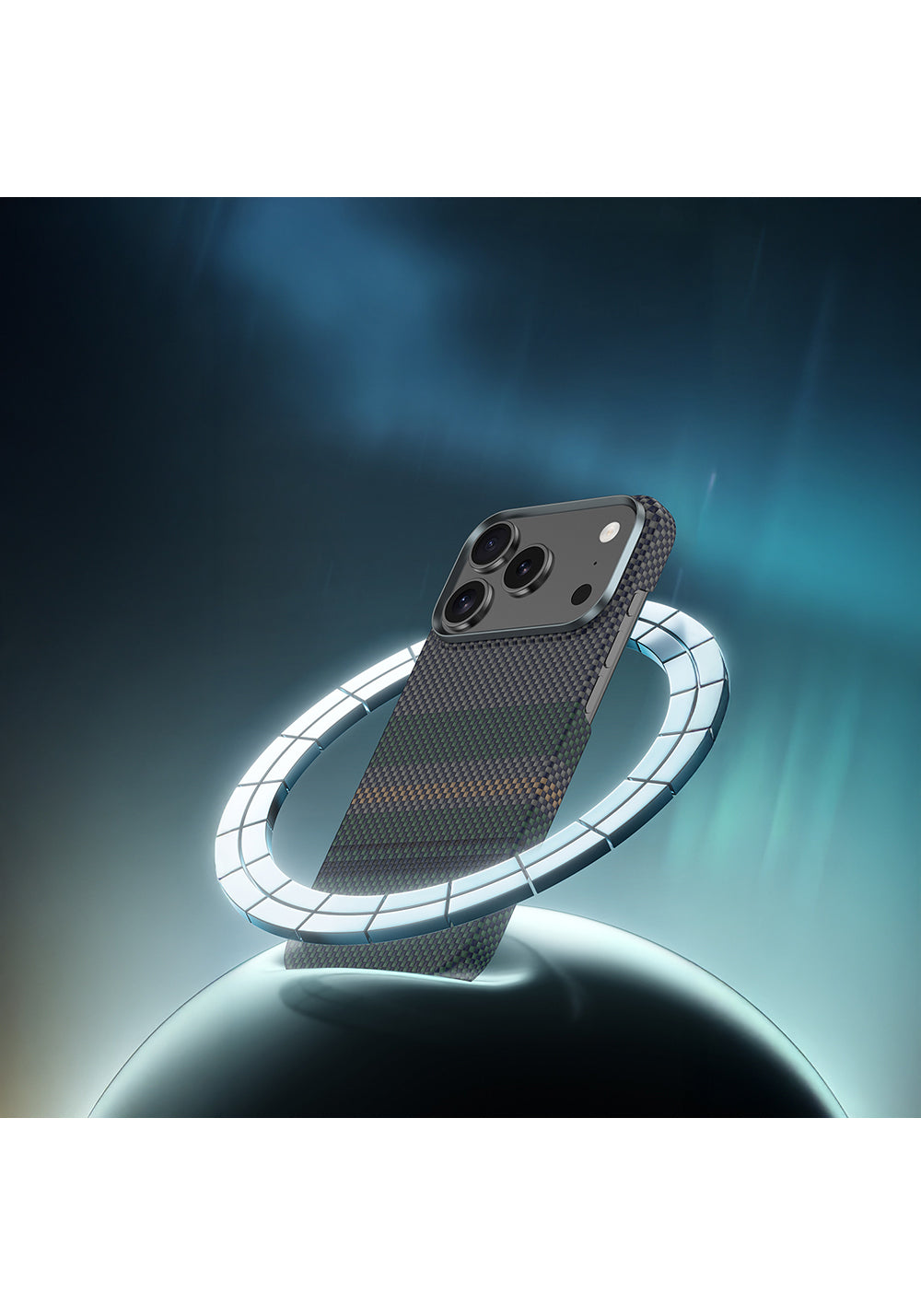Apple iPhone 17 Kılıf Manyetik Şarj Uyumlu Karbon Fiber Tasarımlı Benks Aurora ArmorAir Kevlar Kapak