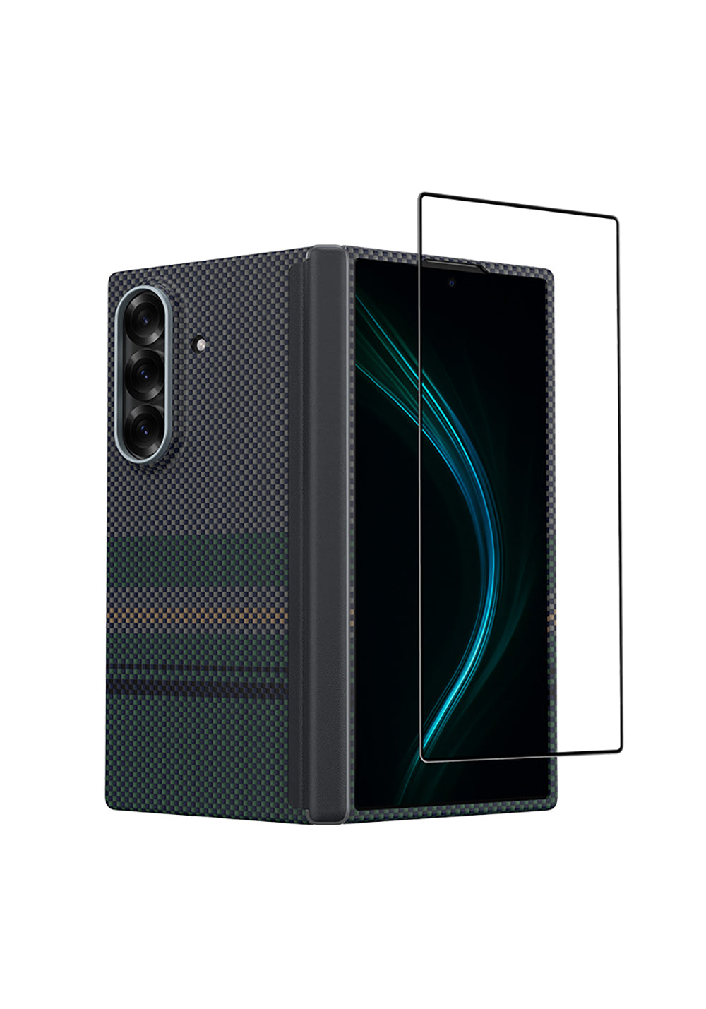 Galaxy Z Fold 7 Benks ArmorAir Aurora Grand Combo Üçlü Aksesuar Seti (Ön Arka Kevlar Karbon Kapak + Ekran Koruyucu)