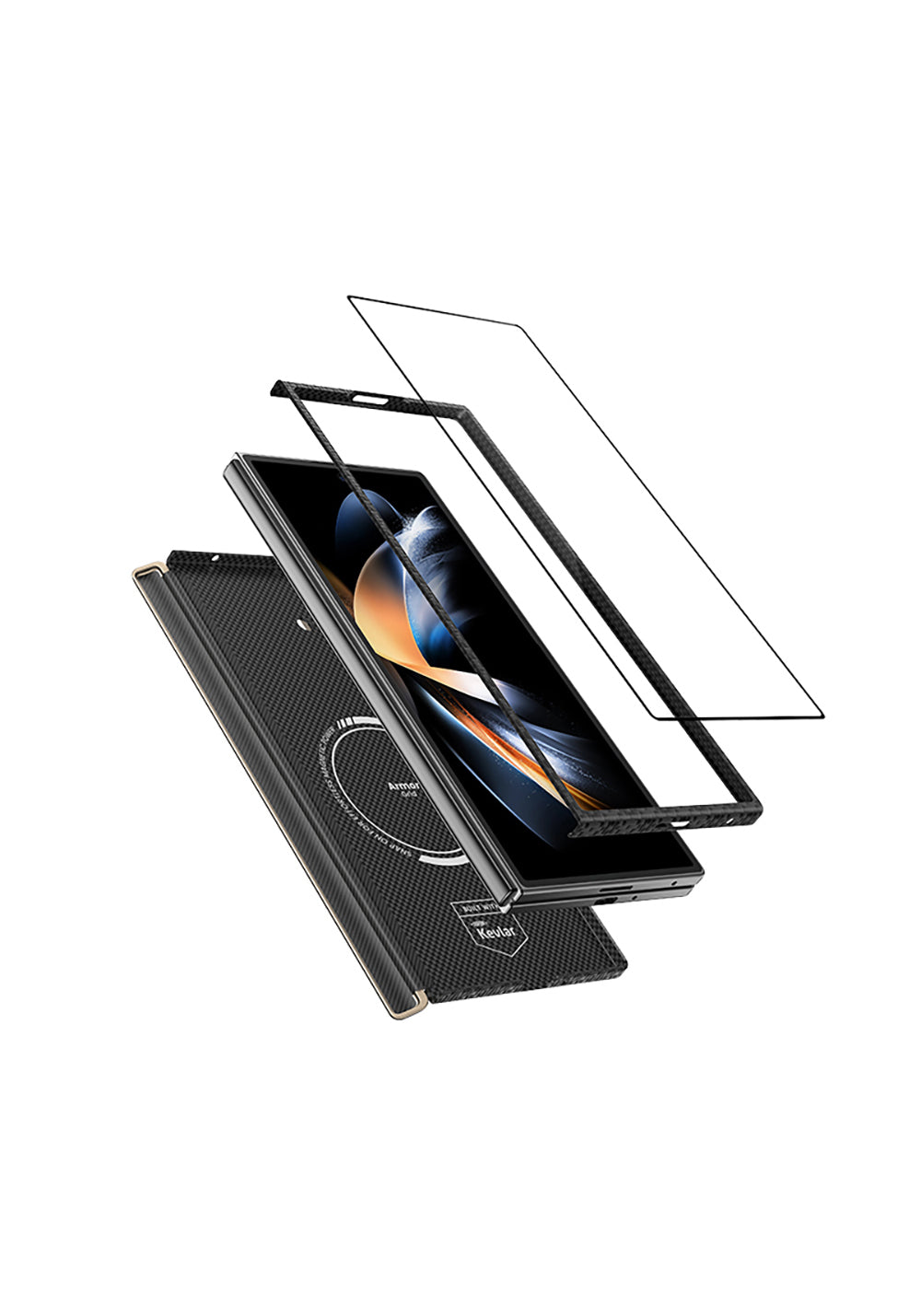 Galaxy Z Fold 7 Benks ArmorAir ArmorGrid Grand Combo Üçlü Aksesuar Seti (Ön Arka Kevlar Karbon Kapak + Ekran Koruyucu)