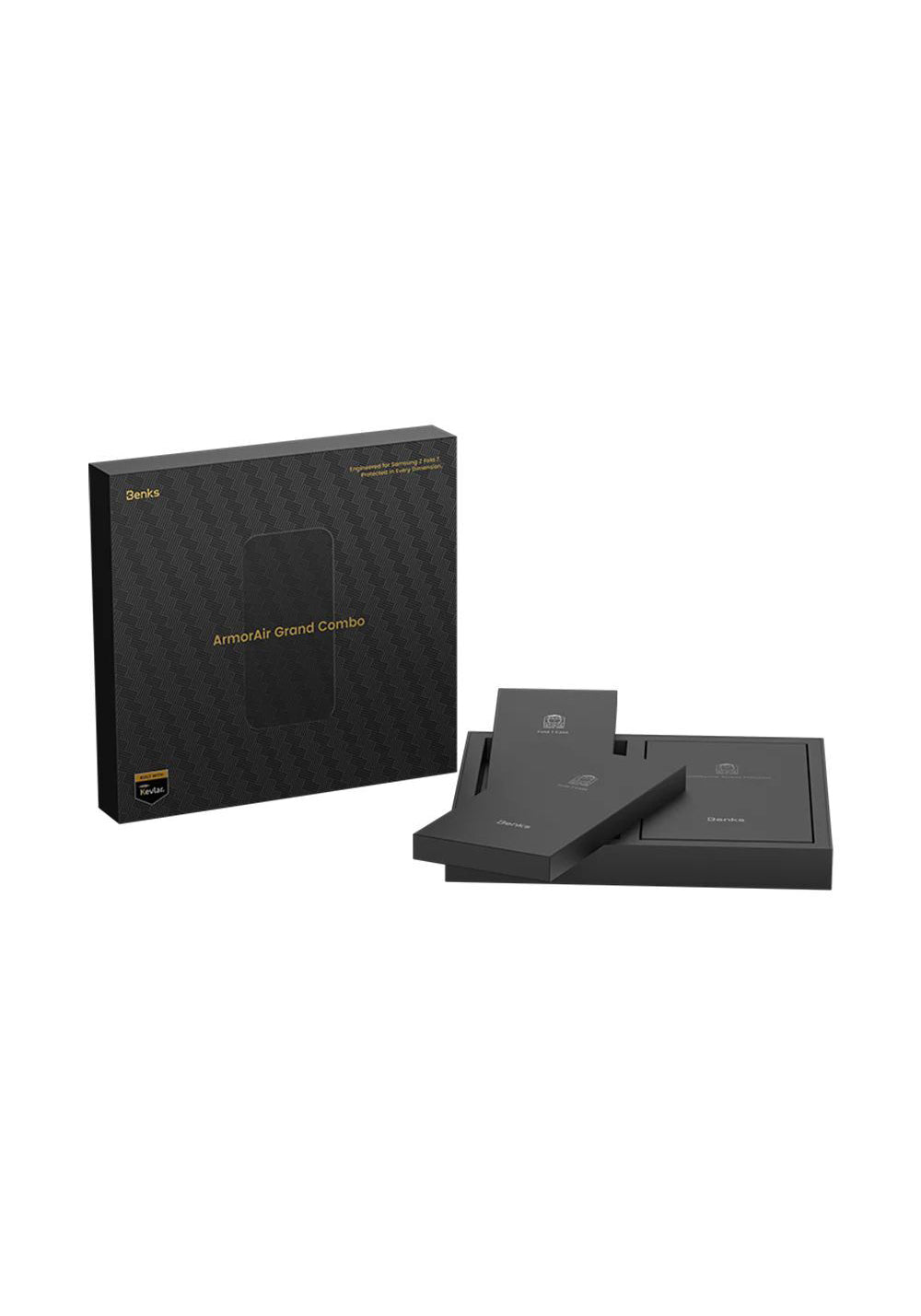 Galaxy Z Fold 7 Benks ArmorAir ArmorGrid Grand Combo Üçlü Aksesuar Seti (Ön Arka Kevlar Karbon Kapak + Ekran Koruyucu)