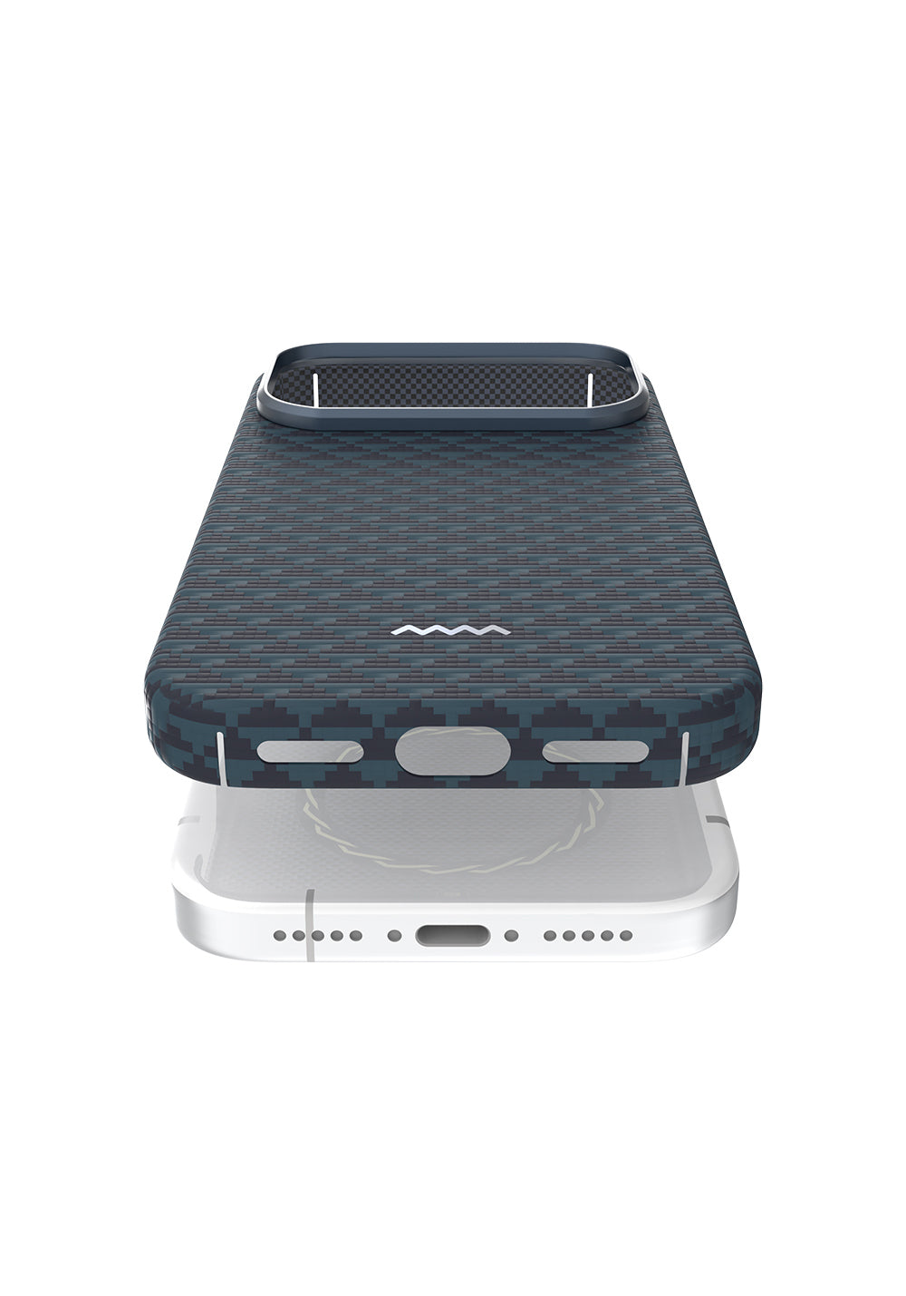 Apple iPhone 17 Pro Max Kılıf Manyetik Şarj Uyumlu Raptic Aramid Skin Origin Serisi Karbon Kapak