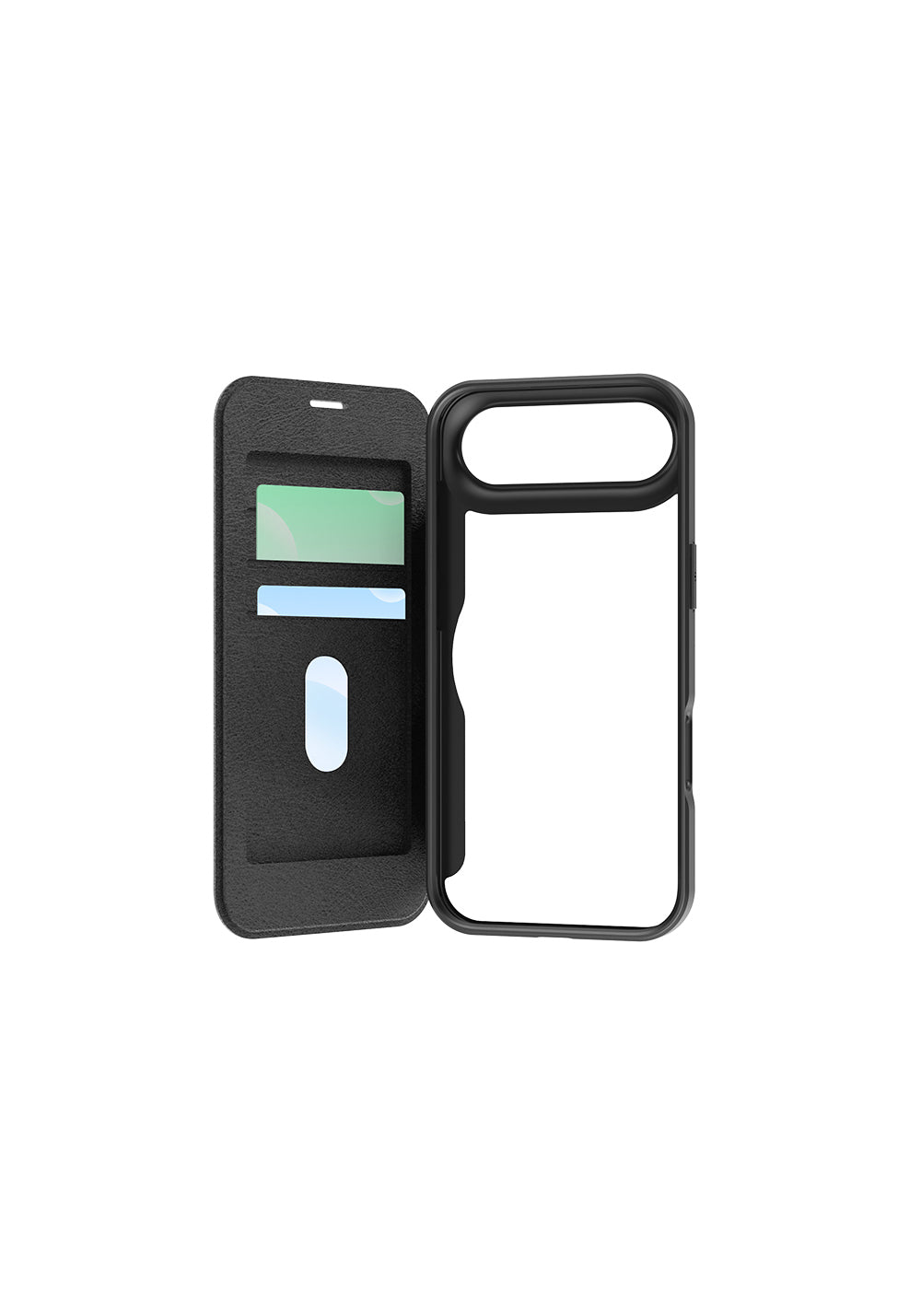 Apple iPhone 17 Air Kılıf M-Safe Şarj Özellikli Raptic Air Folio Şeffaf Kartlıklı Kapaklı Kılıf