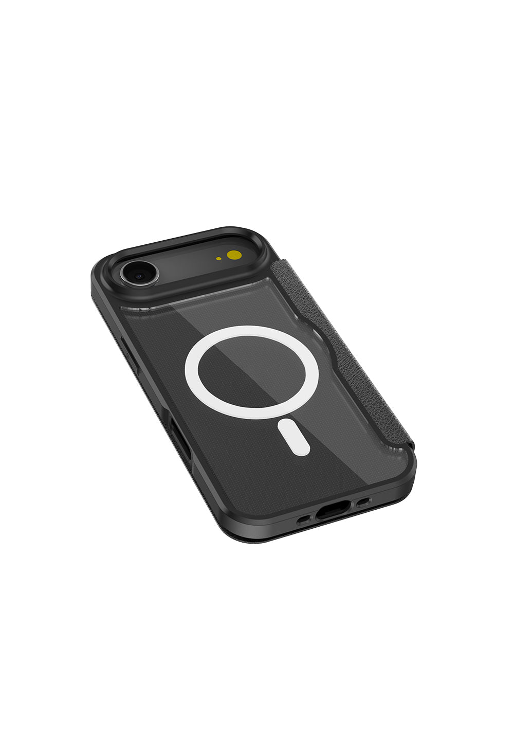 Apple iPhone 17 Air Kılıf M-Safe Şarj Özellikli Raptic Air Folio Şeffaf Kartlıklı Kapaklı Kılıf