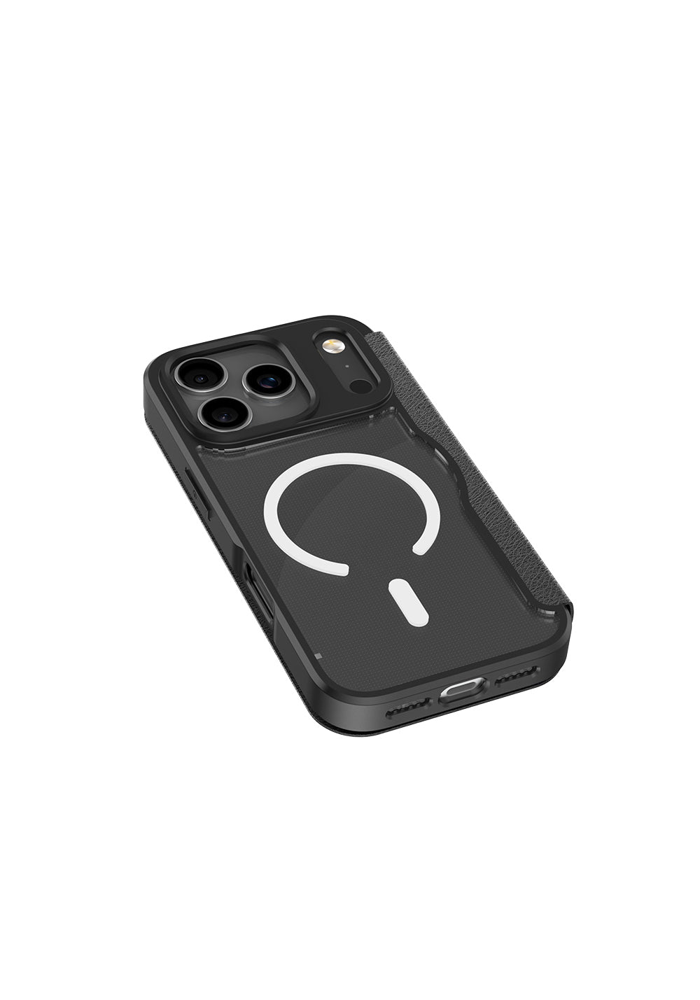 Apple iPhone 17 Pro Kılıf M-Safe Şarj Özellikli Raptic Air Folio Şeffaf Kartlıklı Kapaklı Kılıf