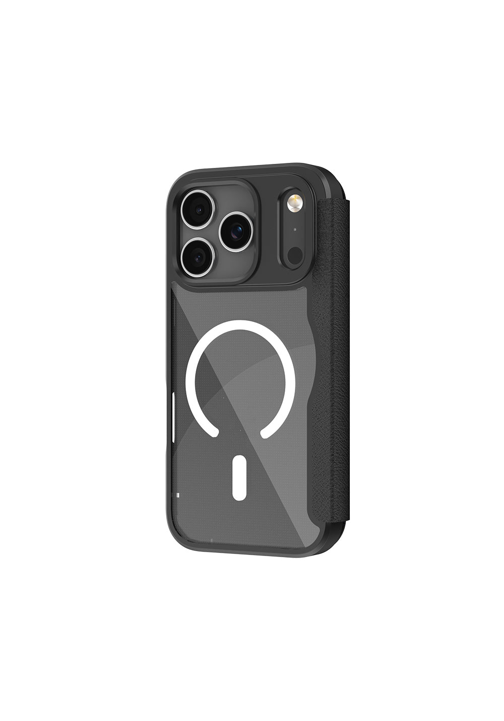 Apple iPhone 17 Pro Kılıf M-Safe Şarj Özellikli Raptic Air Folio Şeffaf Kartlıklı Kapaklı Kılıf