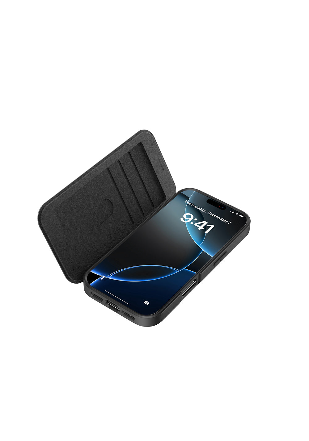 Apple iPhone 17 Pro Max Kılıf M-Safe Şarj Özellikli Raptic Air Folio Şeffaf Kartlıklı Kapaklı Kılıf