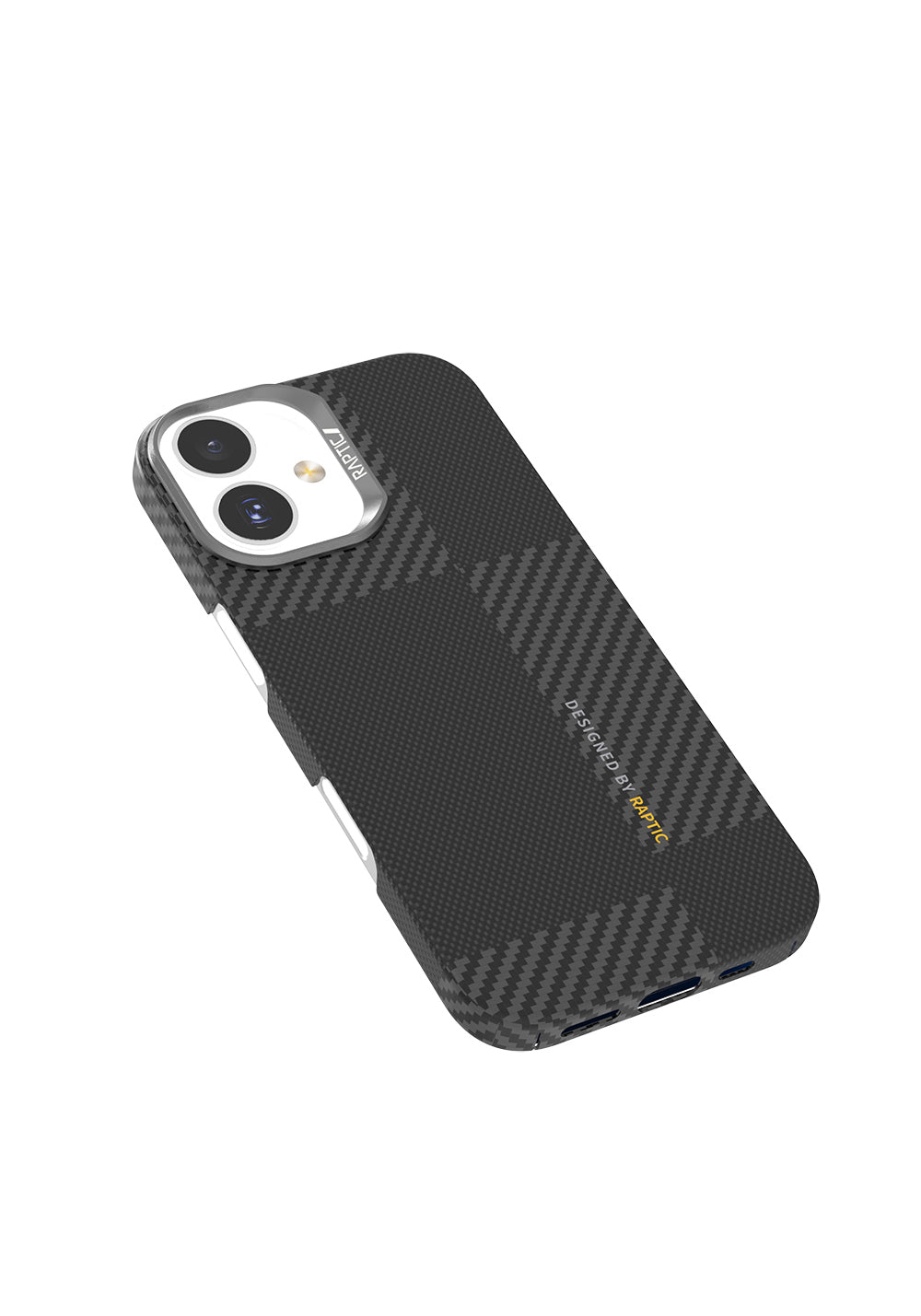 Apple iPhone 17 Kılıf Manyetik Şarj Uyumlu 600D Metal Kamera Çerçeveli Raptic Aramid Karbon Fiber Geotik Serisi Kapak