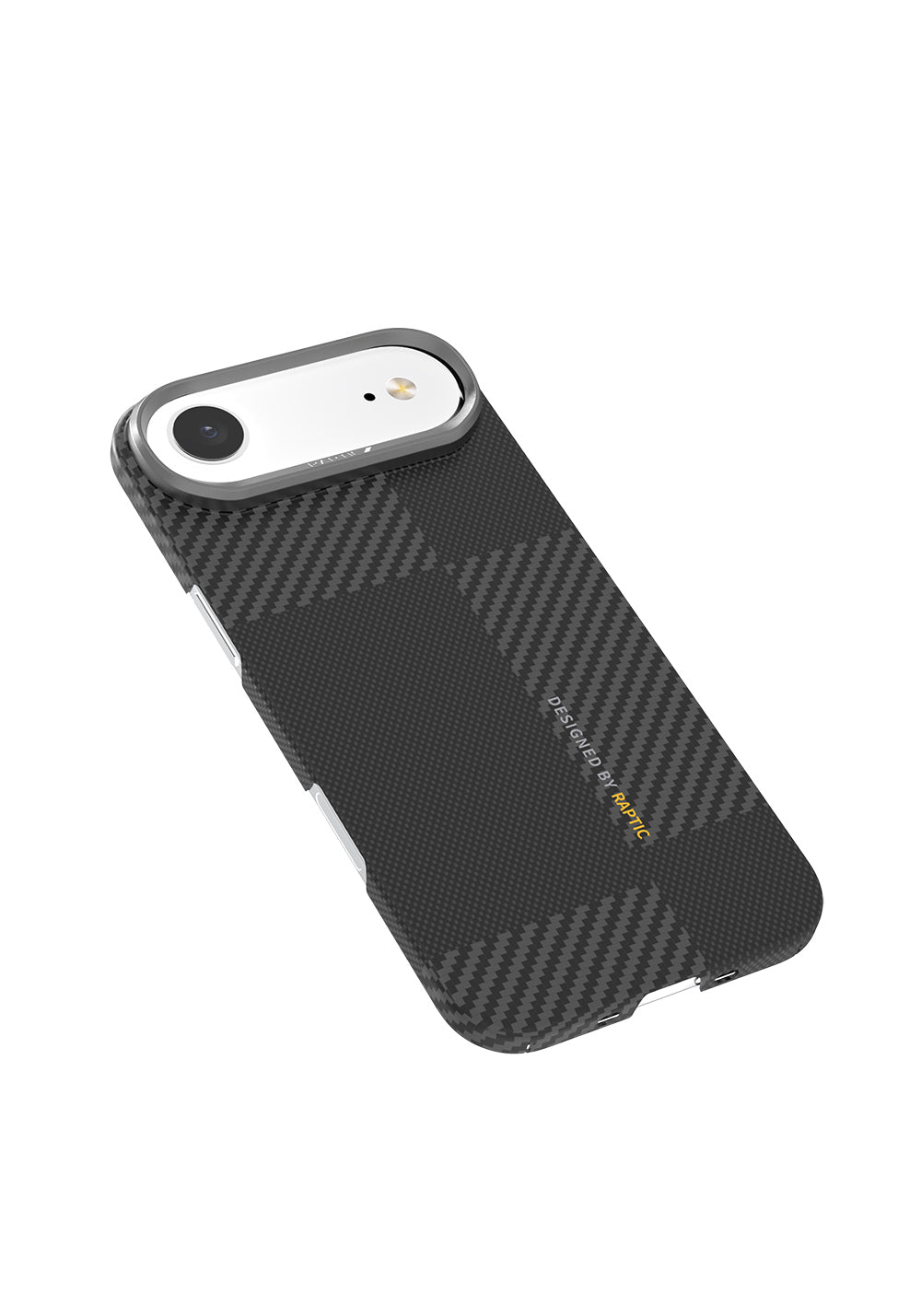 Apple iPhone 17 Air Kılıf Manyetik Şarj Uyumlu 600D Metal Kamera Çerçeveli Raptic Aramid Karbon Fiber Geotik Serisi Kapak