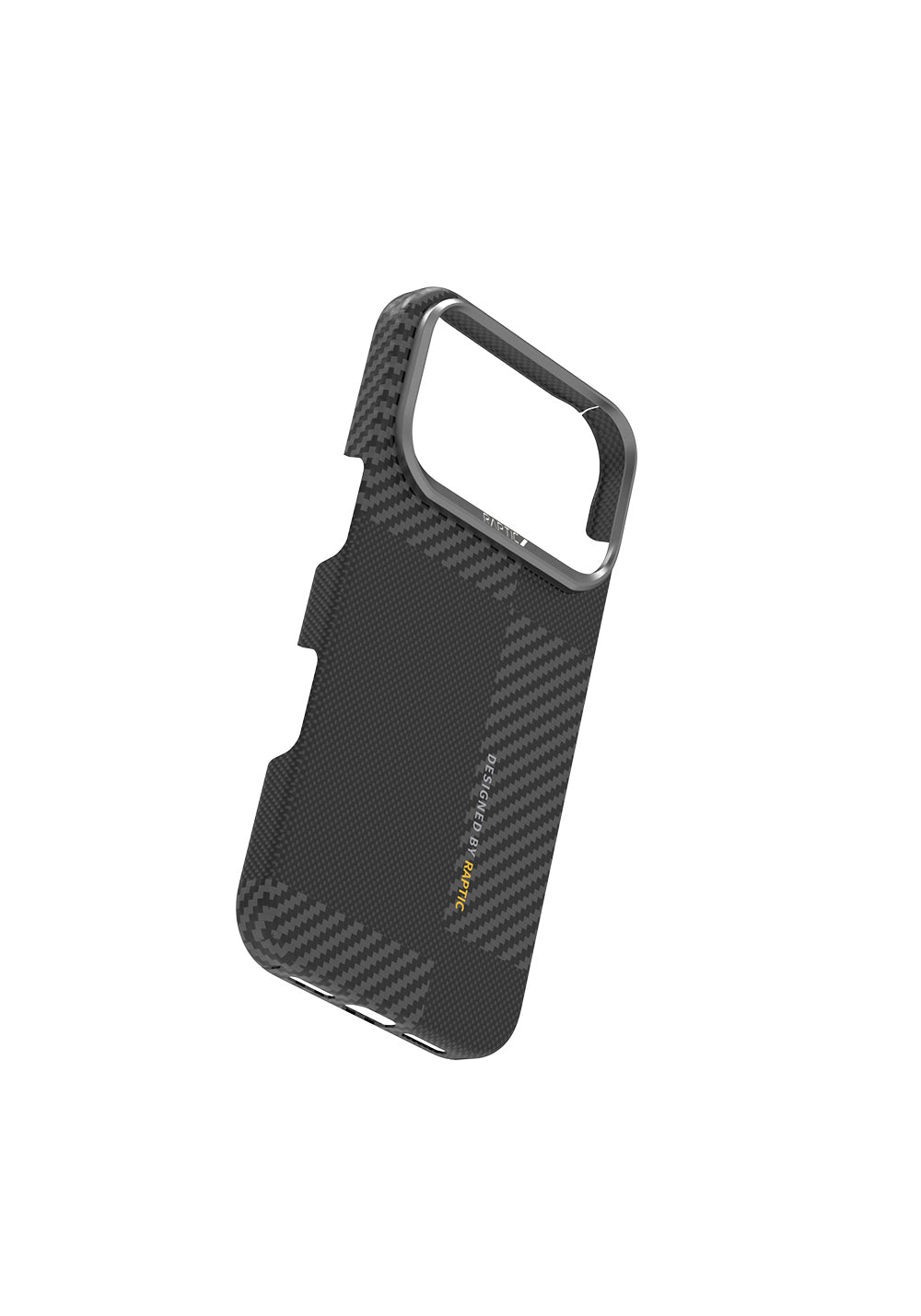 Apple iPhone 17 Pro Kılıf Manyetik Şarj Uyumlu 600D Metal Kamera Çerçeveli Raptic Aramid Karbon Fiber Geotik Serisi Kapak