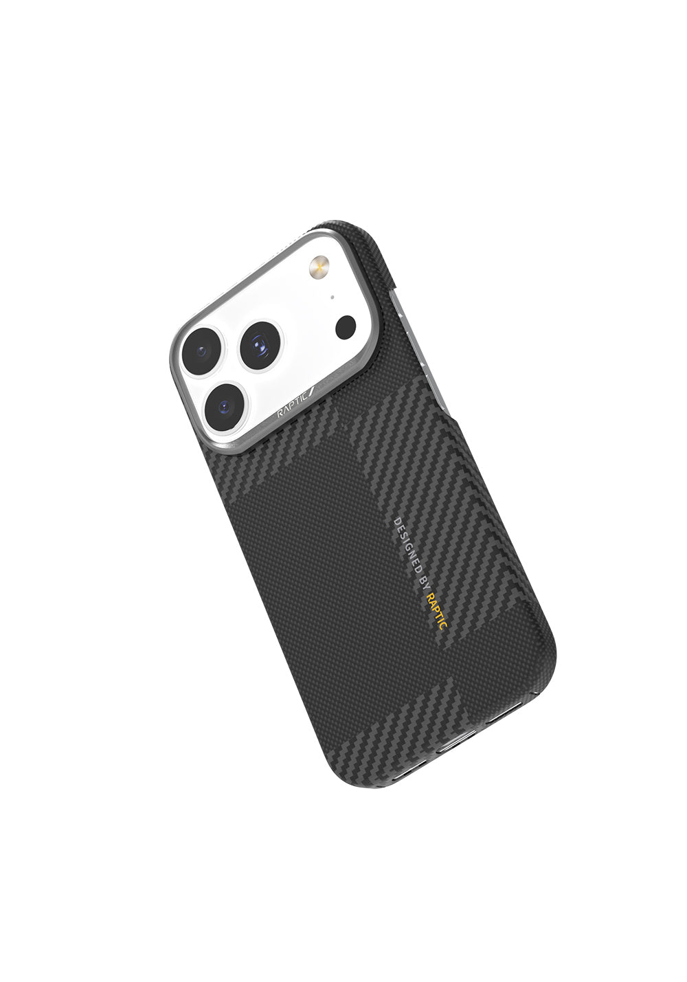 Apple iPhone 17 Pro Max Kılıf Manyetik Şarj Uyumlu 600D Metal Kamera Çerçeveli Raptic Aramid Karbon Fiber Geotik Serisi Kapak