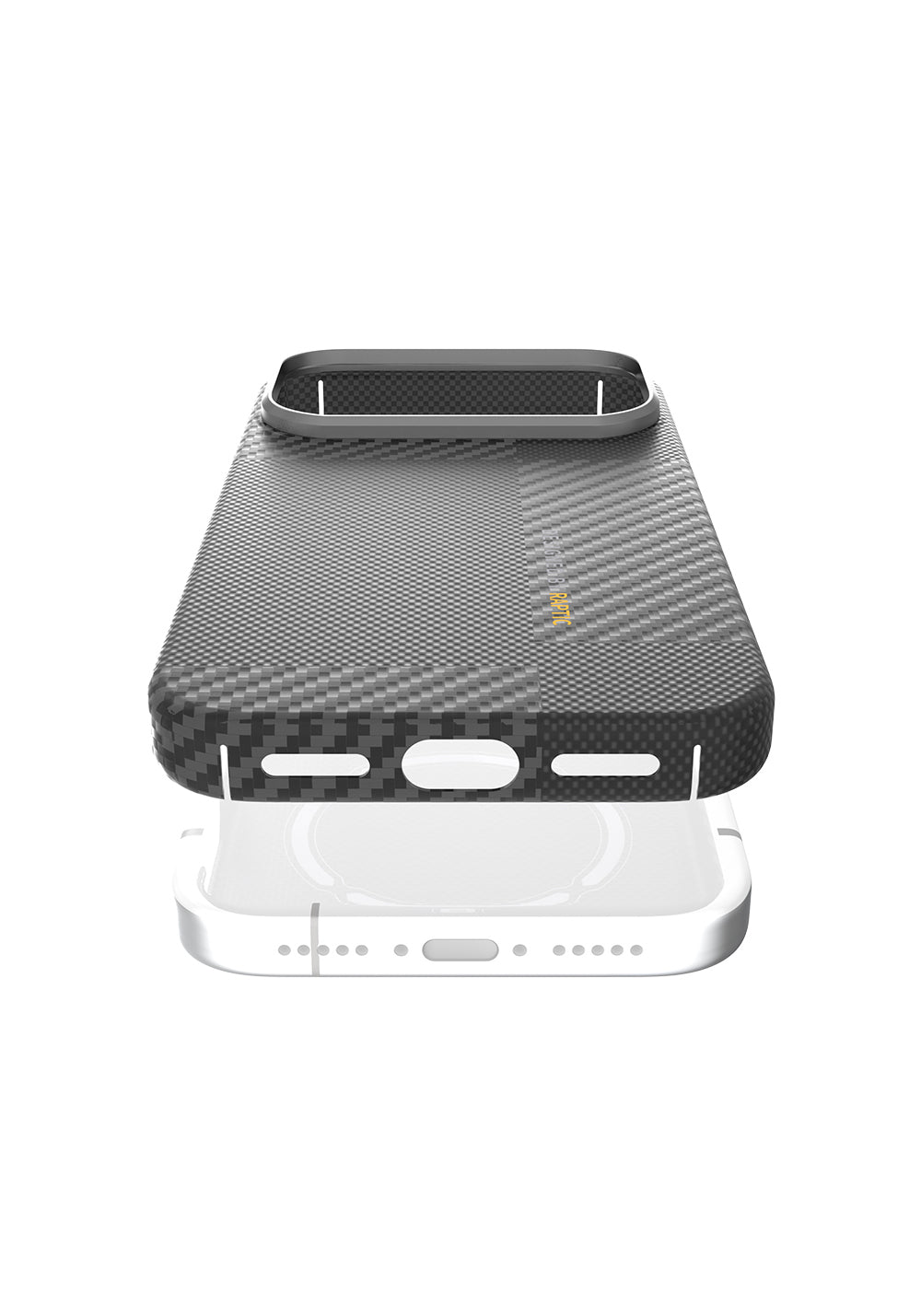 Apple iPhone 17 Pro Max Kılıf Manyetik Şarj Uyumlu 600D Metal Kamera Çerçeveli Raptic Aramid Karbon Fiber Geotik Serisi Kapak