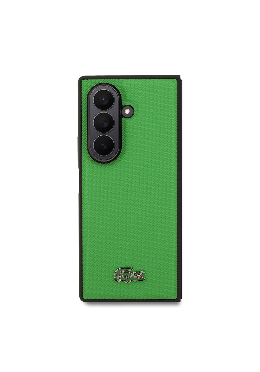 Galaxy Z Fold 7 Kılıf Lacoste Orijinal Lisanslı Manyetik Şarj Uyumlu Pike Desenli Arka Yüzey İkonik Timsah Metal Logolu Kapak