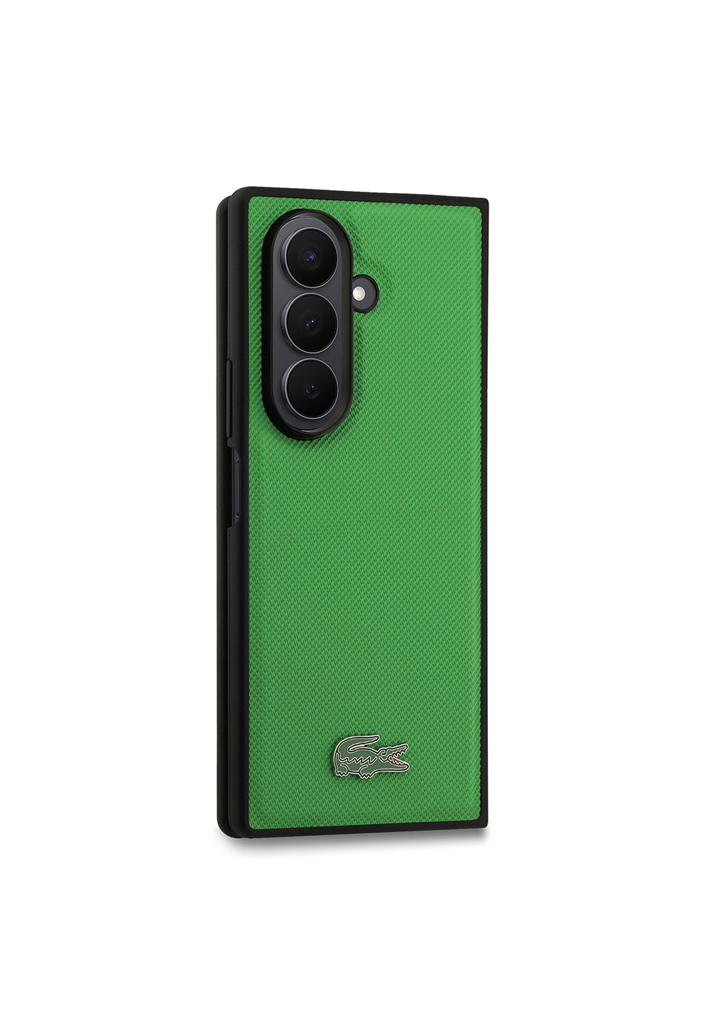 Galaxy Z Fold 7 Kılıf Lacoste Orijinal Lisanslı Manyetik Şarj Uyumlu Pike Desenli Arka Yüzey İkonik Timsah Metal Logolu Kapak