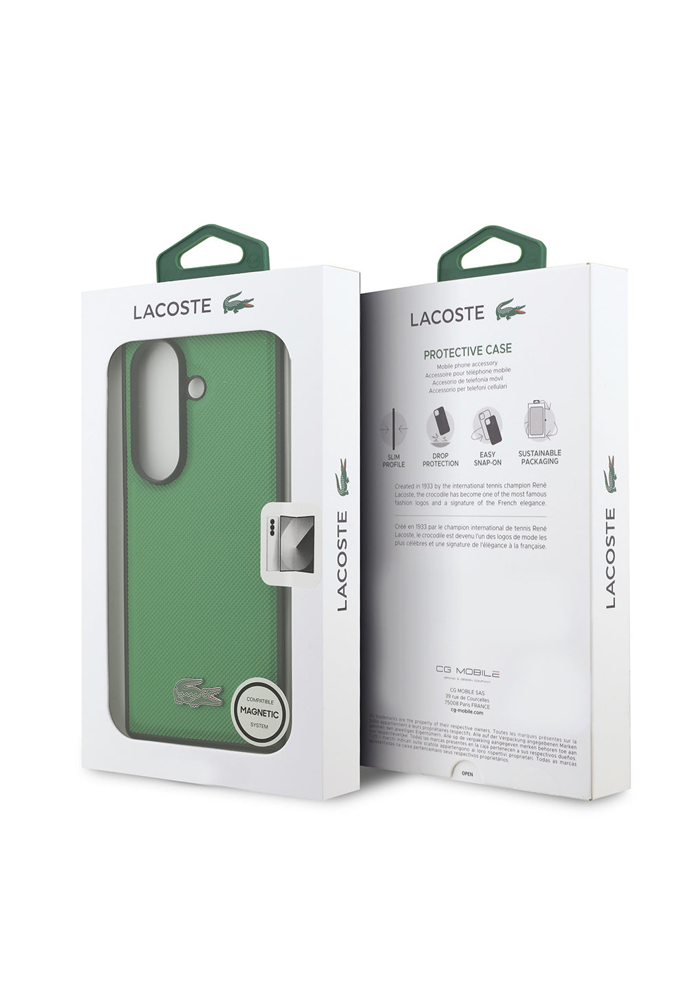 Galaxy Z Fold 7 Kılıf Lacoste Orijinal Lisanslı Manyetik Şarj Uyumlu Pike Desenli Arka Yüzey İkonik Timsah Metal Logolu Kapak