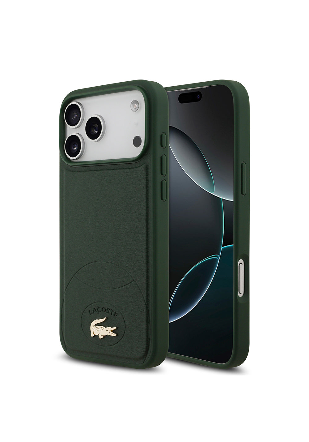 Apple iPhone 17 Pro Max Kılıf Lacoste Orijinal Lisanslı Manyetik Şarj Uyumlu PU Deri Tasarımlı Metal Logolu Kapak