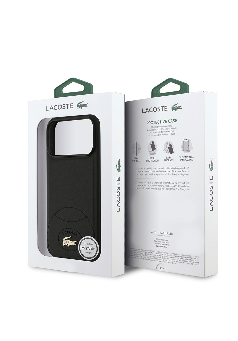 Apple iPhone 17 Pro Max Kılıf Lacoste Orijinal Lisanslı Manyetik Şarj Uyumlu PU Deri Tasarımlı Metal Logolu Kapak