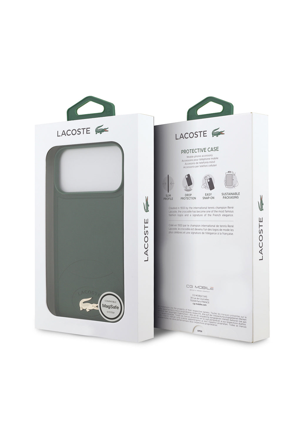 Apple iPhone 17 Pro Max Kılıf Lacoste Orijinal Lisanslı Manyetik Şarj Uyumlu PU Deri Tasarımlı Metal Logolu Kapak